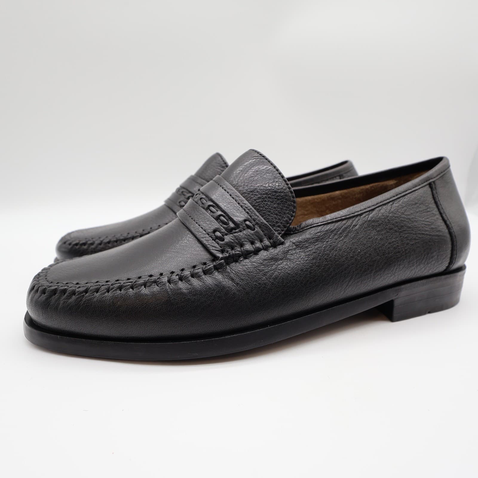 Nunn Bush Edgar Loafers Men's 9 Black Leather Comfort Gel Slip-On - Thumbnail 2