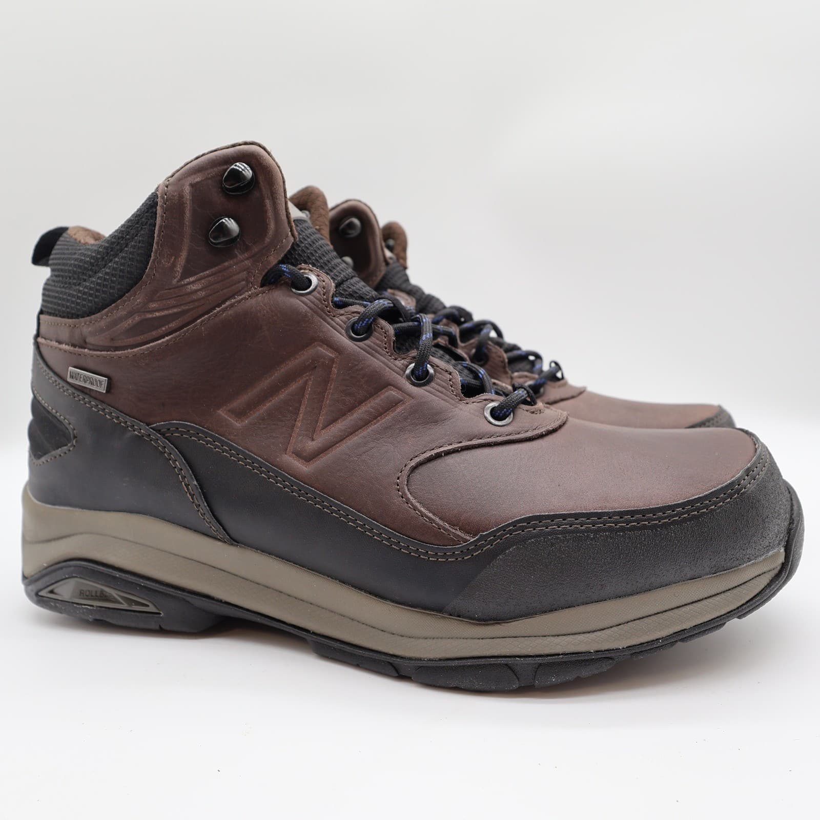 New Balance 1400 Hiking Boots Mens 10 4E Brown Leather Waterproof MW1400DB - Thumbnail 2