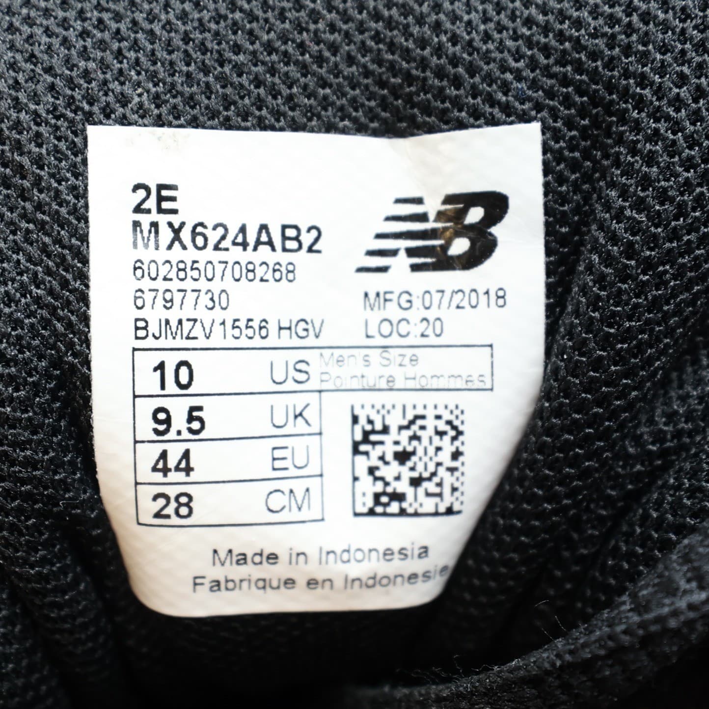 New Balance 624 Men's 10 2E Black Leather Wide Training Shoes MX624AB2 - Thumbnail 7