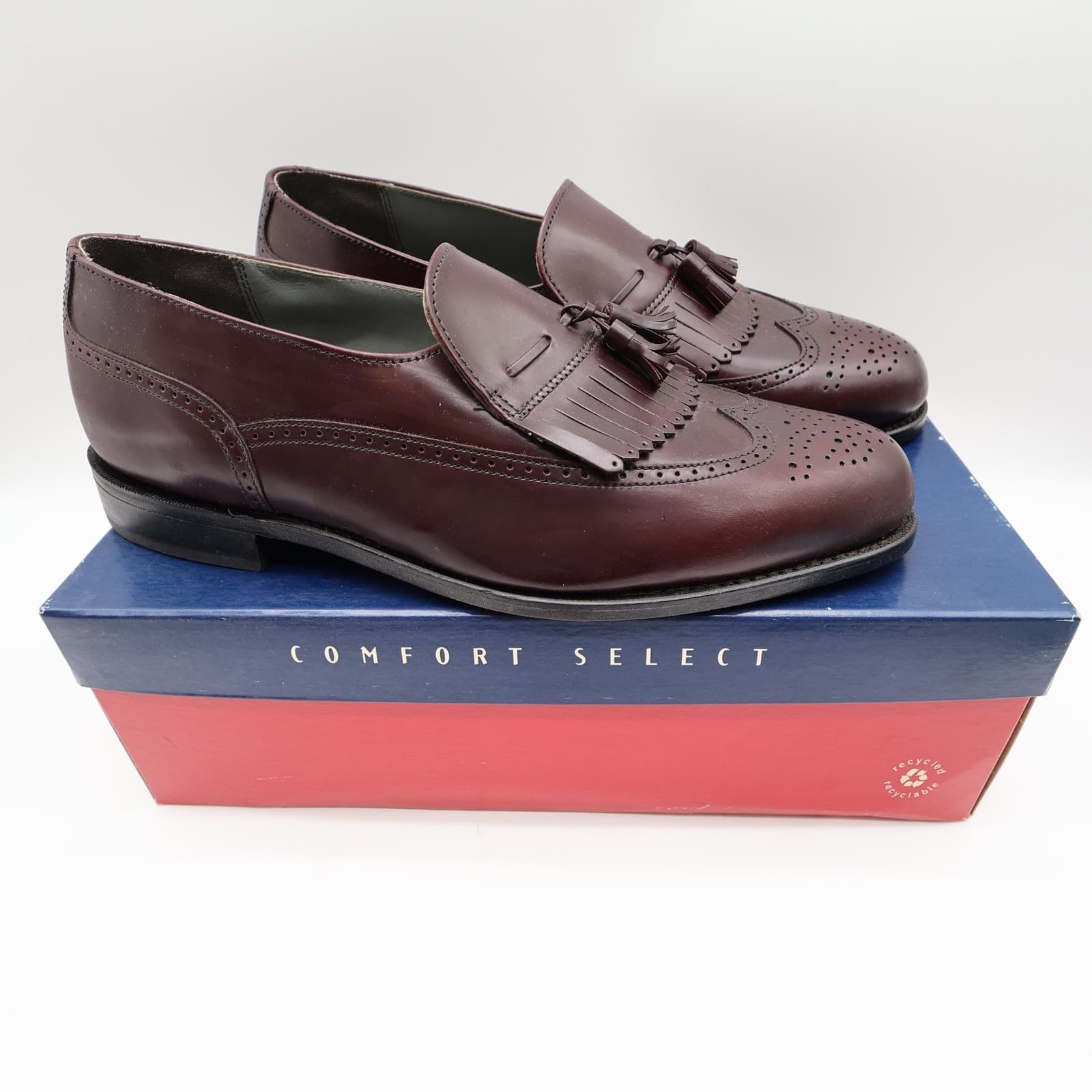 Dexter Brent Burgundy Leather Tassel Loafers Mens 12 2W Comfort Classic - Thumbnail 2