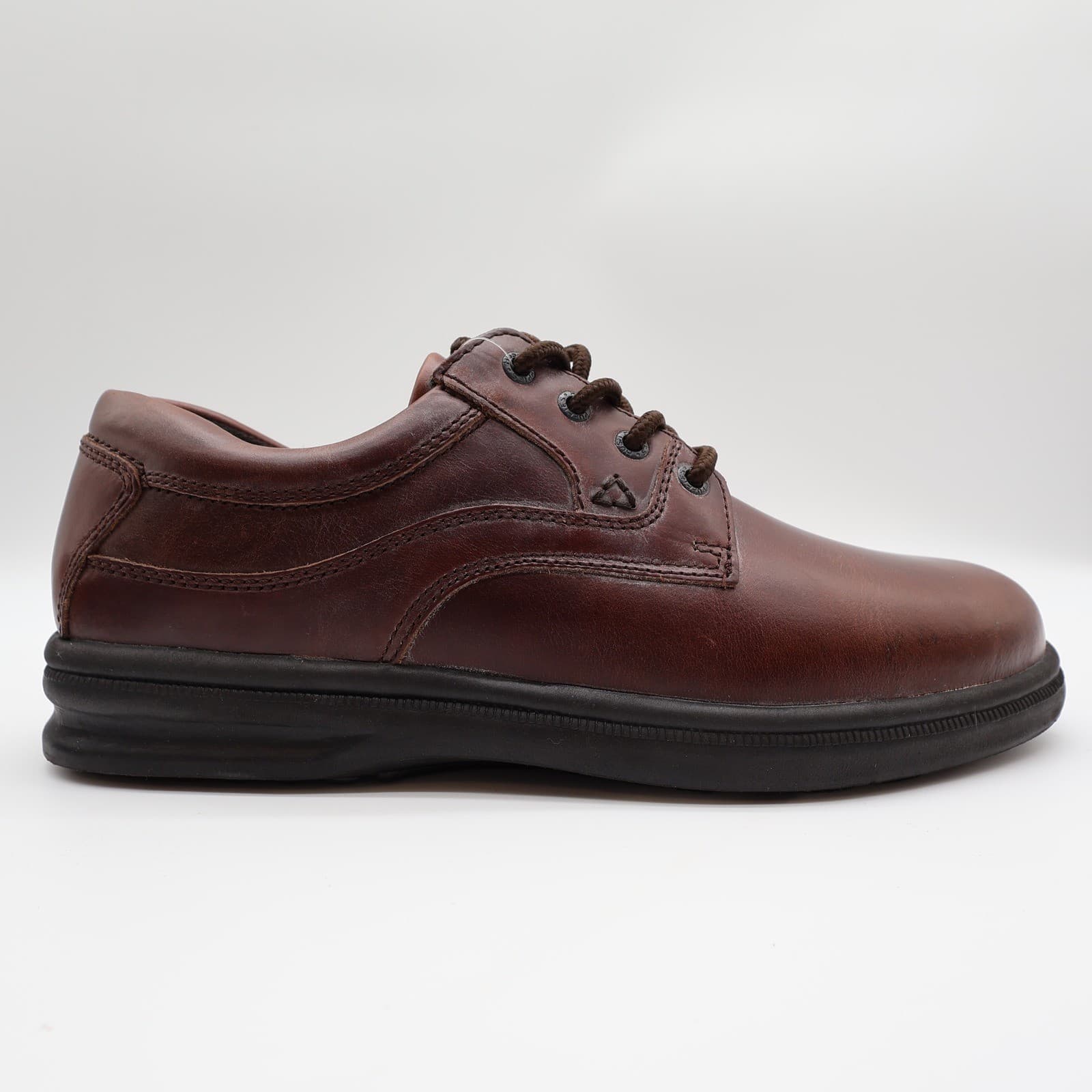 Hush Puppies Glen Men's 10 Dark Brown Leather Oxford ZeroG Comfort Shoes - Thumbnail 12