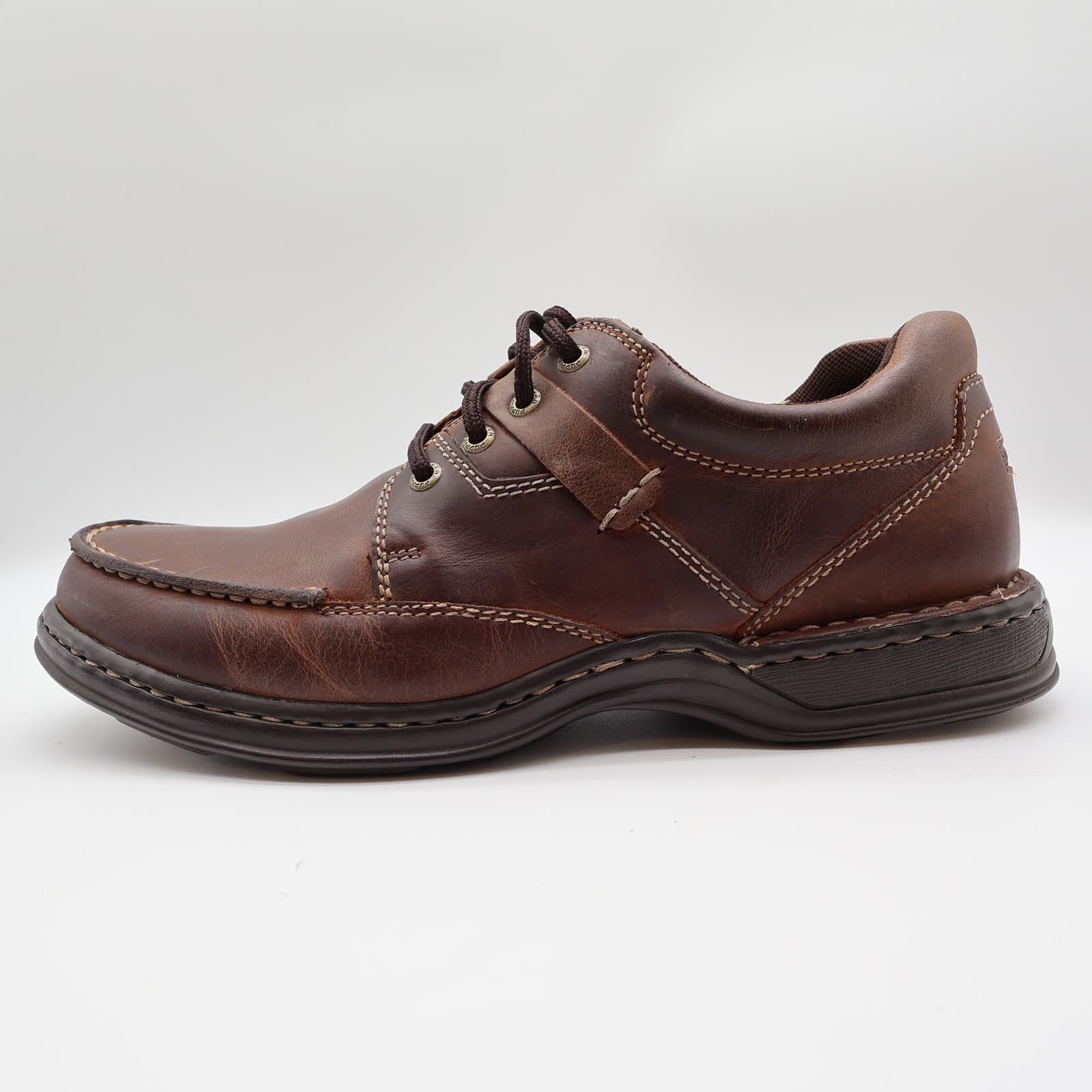 Hush Puppies Randall Oxford Shoes Mens 11 Chestnut Leather Moc Toe H100551 - Thumbnail 12