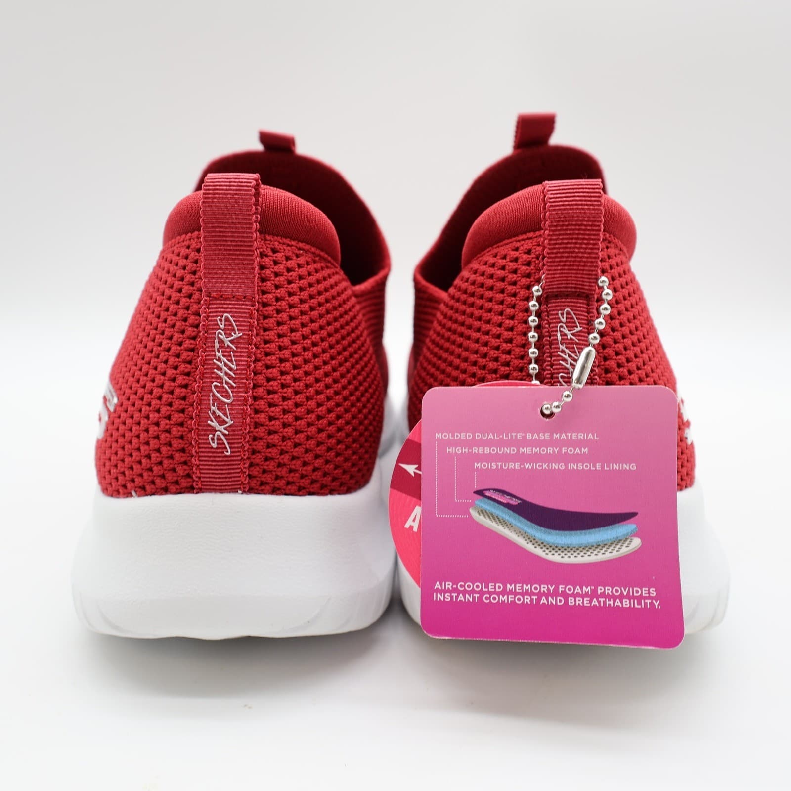 Skechers Ultra Flex First Take Women's Red Slip-On Sneakers Size 9 - Thumbnail 5