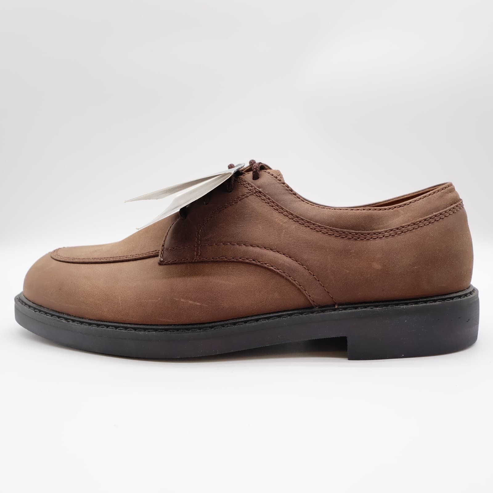 Nunn Bush Stratton Oxford Mens 9.5 Brown Leather Lace Up Moc Toe NEW - Thumbnail 9