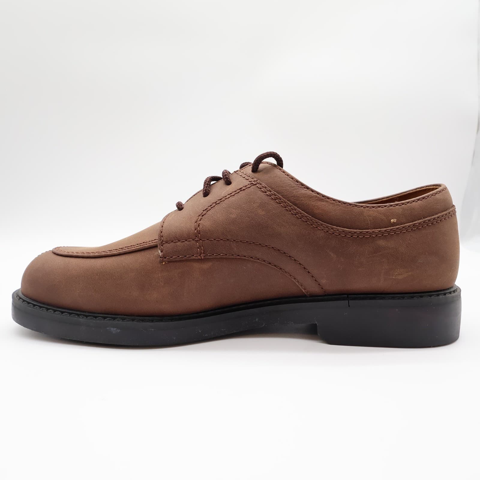 Nunn Bush Stratton Oxford Mens 9.5 Brown Leather Lace Up Moc Toe NEW - Thumbnail 10