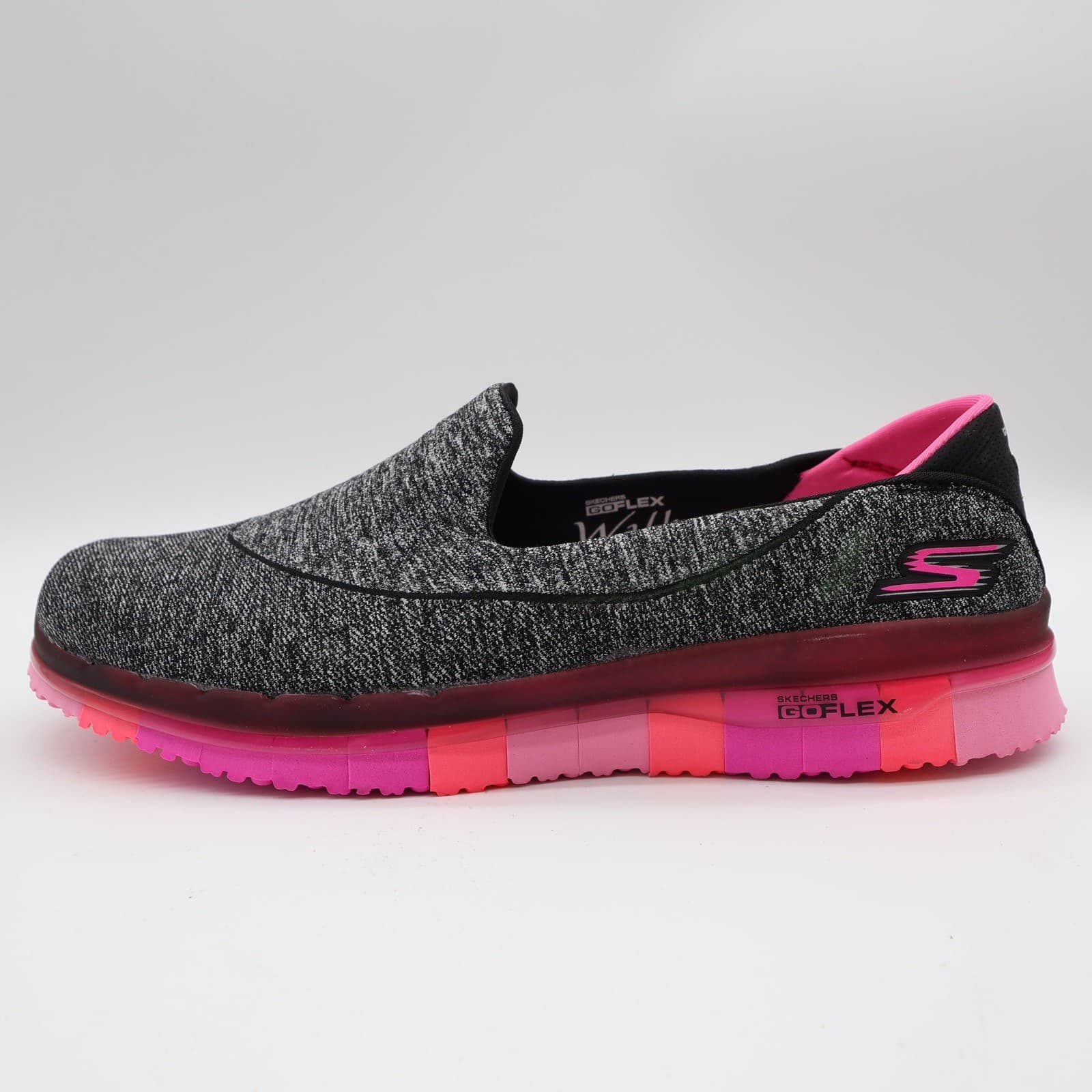 Skechers Go Flex Walk Women's 9.5 Black Hot Pink Slip-On Walking Shoes - Thumbnail 11