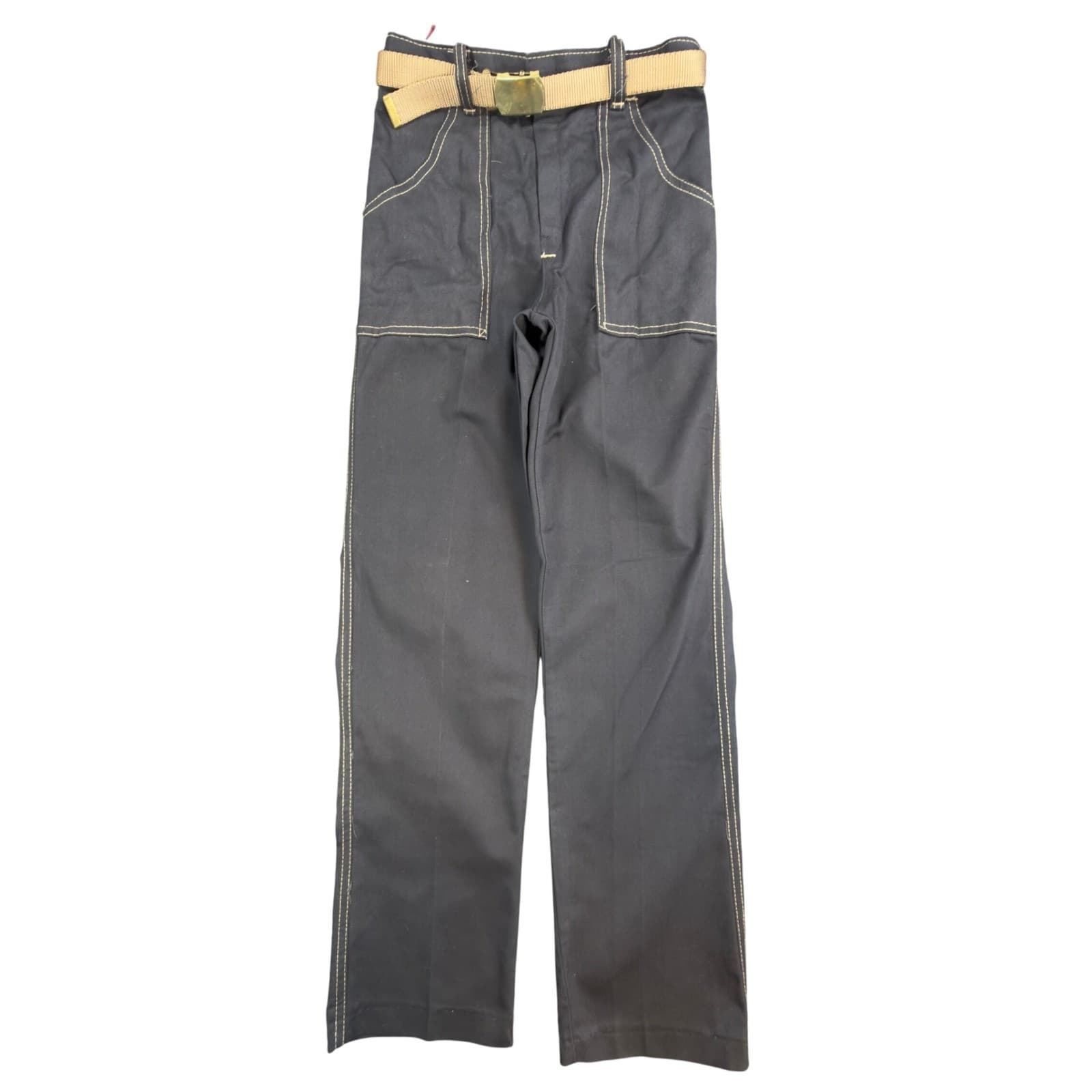 Clinchers Carpenter Pants Girls 10 Navy Blue Cotton Blend Vintage 70s NOS - Thumbnail 2
