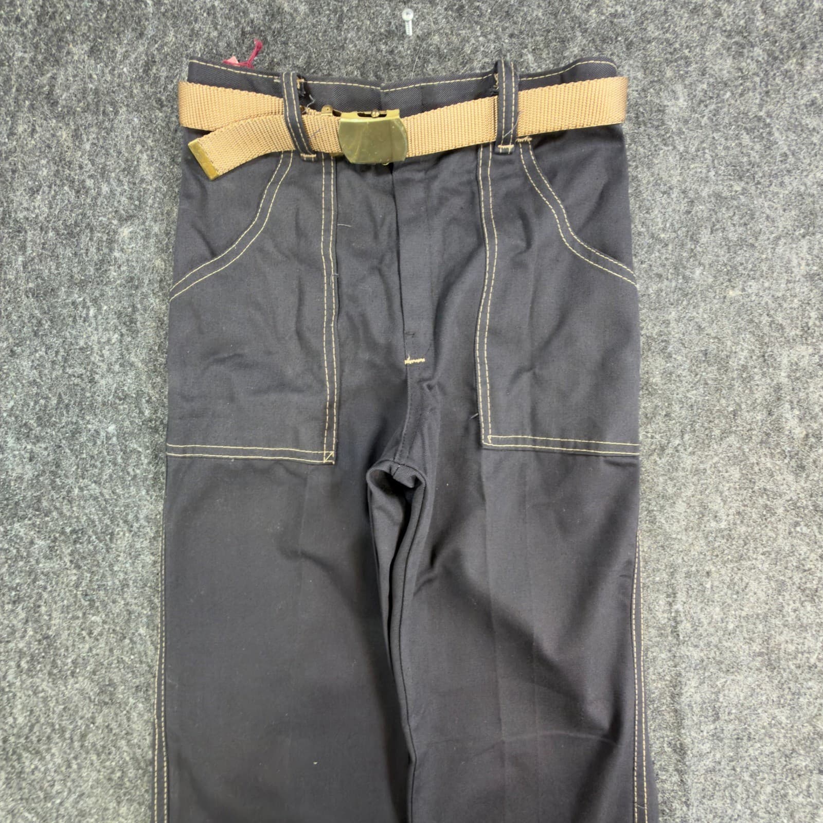 Clinchers Carpenter Pants Girls 10 Navy Blue Cotton Blend Vintage 70s NOS - Thumbnail 10
