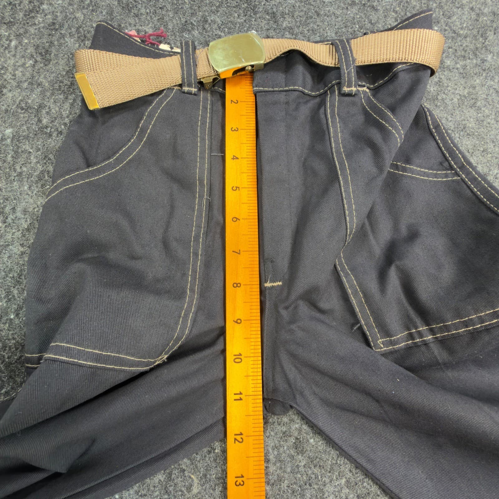 Clinchers Carpenter Pants Girls 10 Navy Blue Cotton Blend Vintage 70s NOS - Thumbnail 5