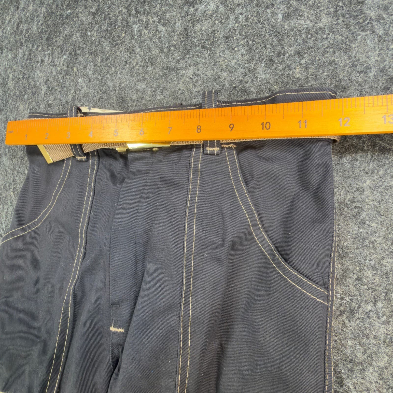 Clinchers Carpenter Pants Girls 10 Navy Blue Cotton Blend Vintage 70s NOS - Thumbnail 6