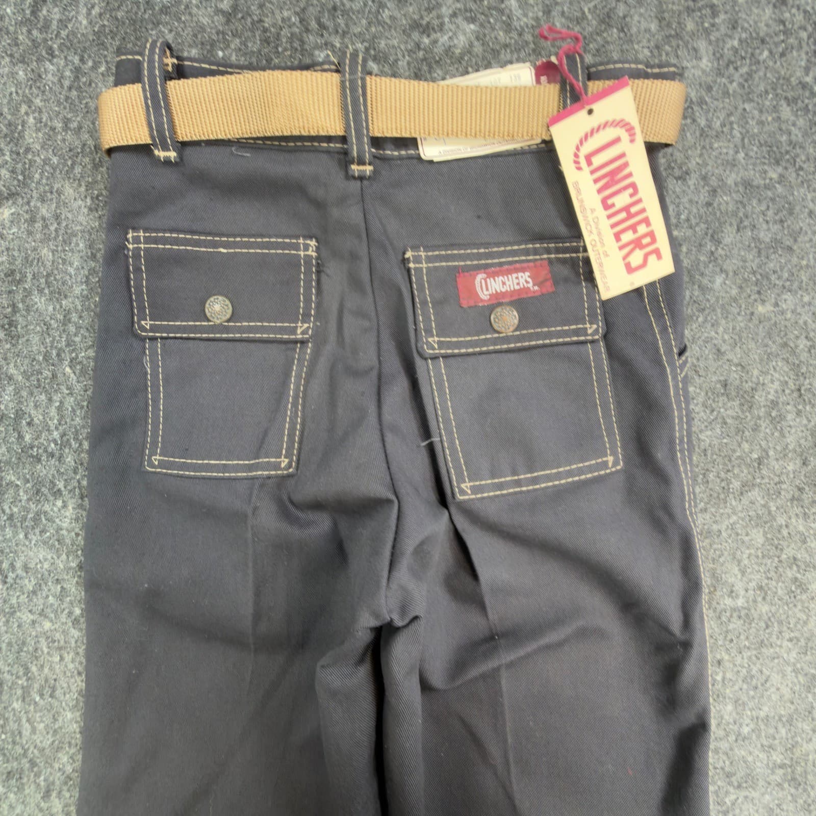 Clinchers Carpenter Pants Girls 10 Navy Blue Cotton Blend Vintage 70s NOS - Thumbnail 11