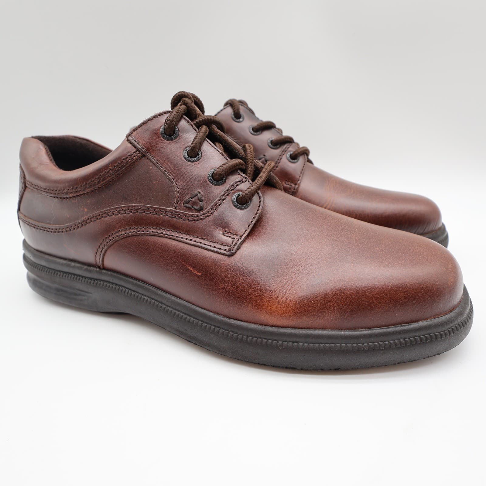 Hush Puppies Glen Men's 9.5 Brown Leather Comfort Casual Oxford Shoes - Thumbnail 2