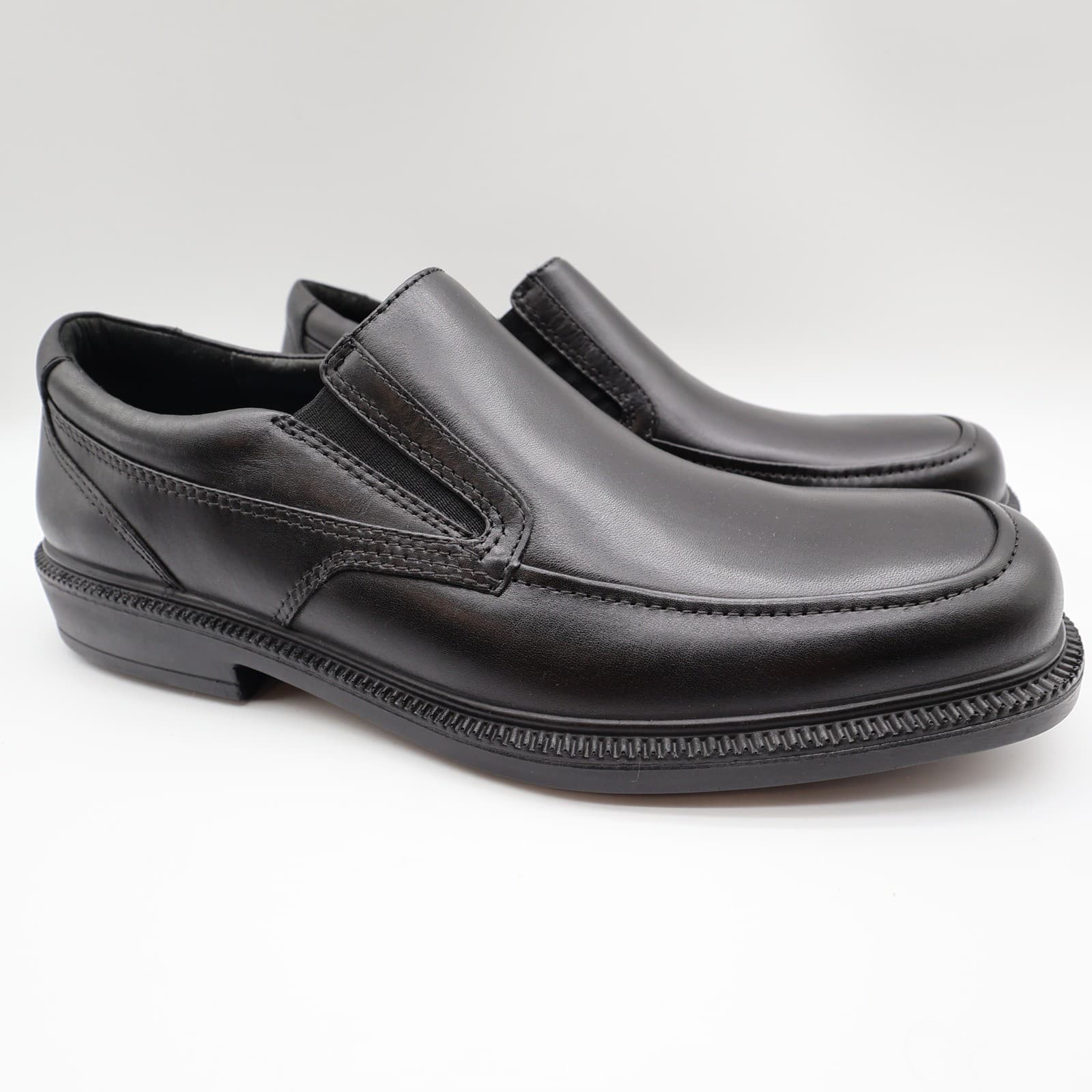 Hush Puppies Men's 10.5 Black Leather Waterproof Slip-On Loafers - Thumbnail 2