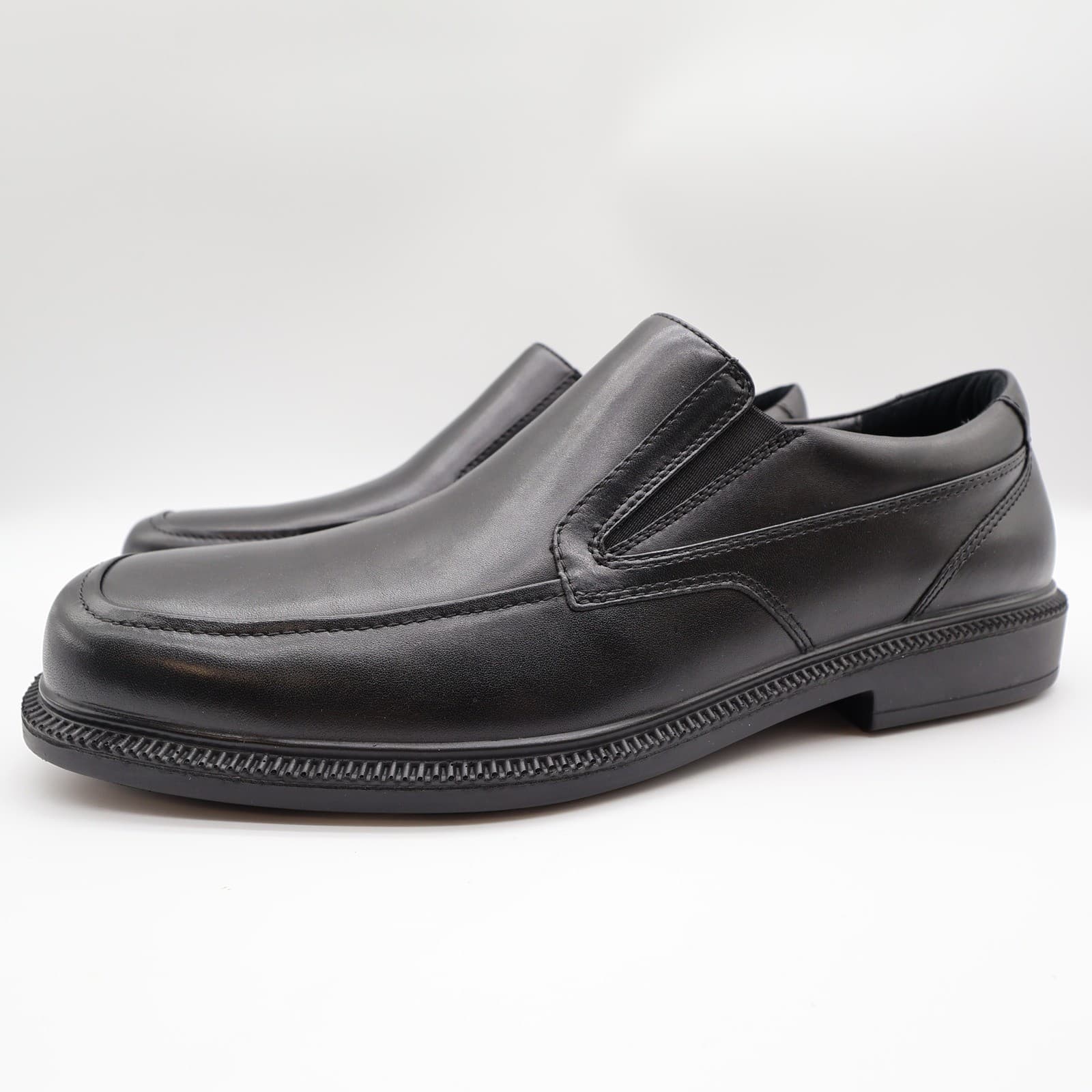 Hush Puppies Leverage Men's 12W Black Leather Waterproof Slip-On Shoes - Thumbnail 3