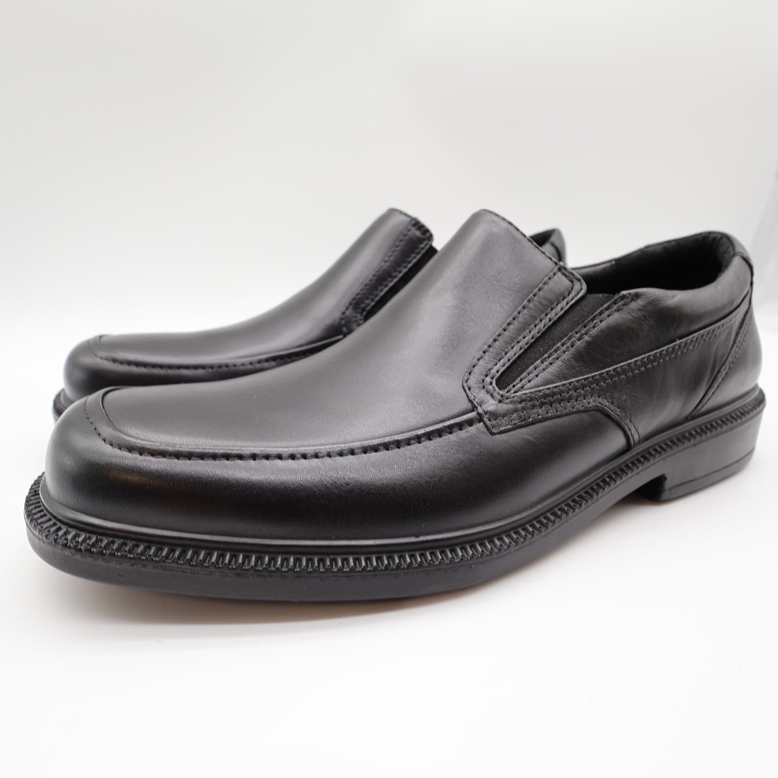 Hush Puppies Men's 10.5 Black Leather Waterproof Slip-On Loafers - Thumbnail 3