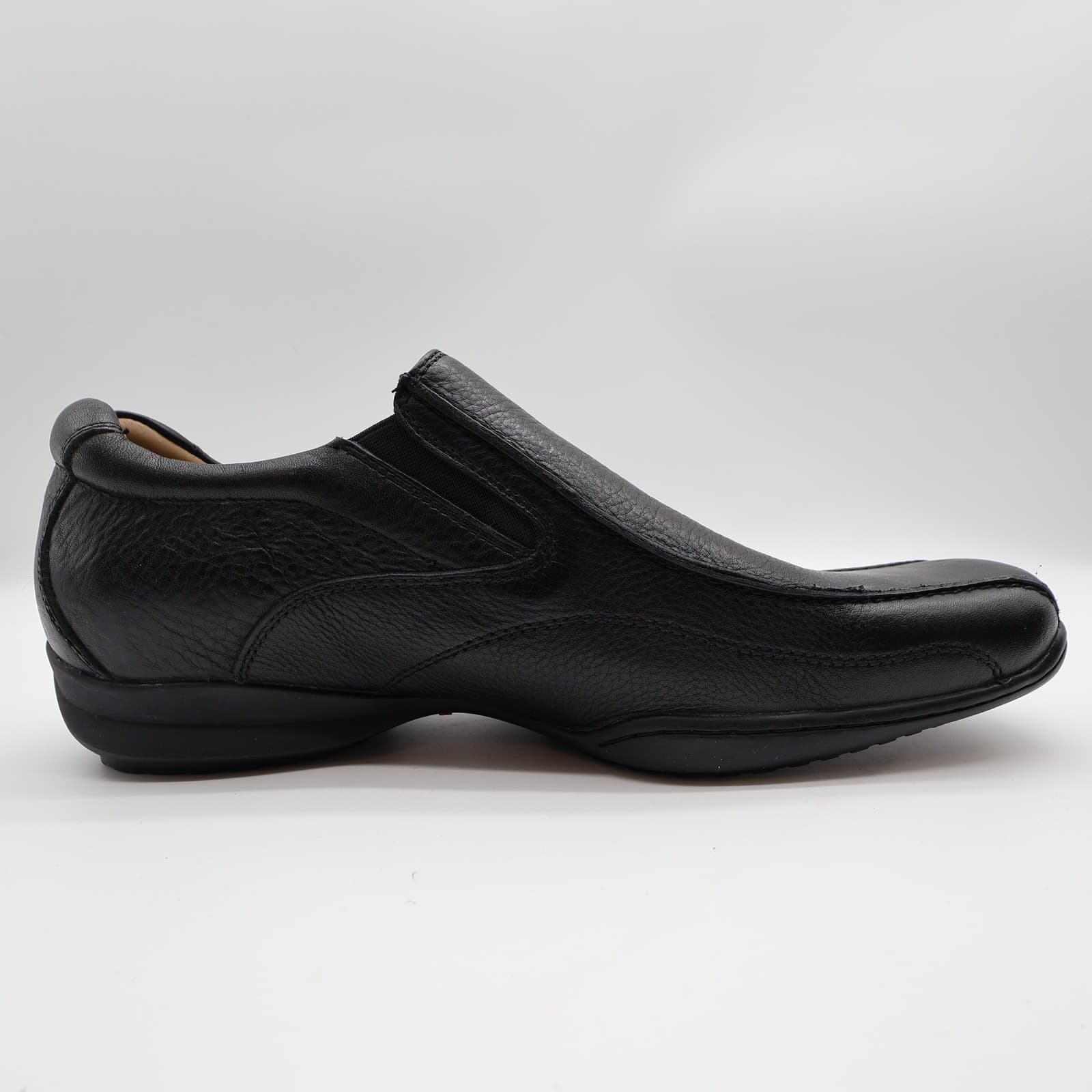 Hush Puppies Santiago Men's 12 Black Leather Slip-On Dress Loafers - Thumbnail 10