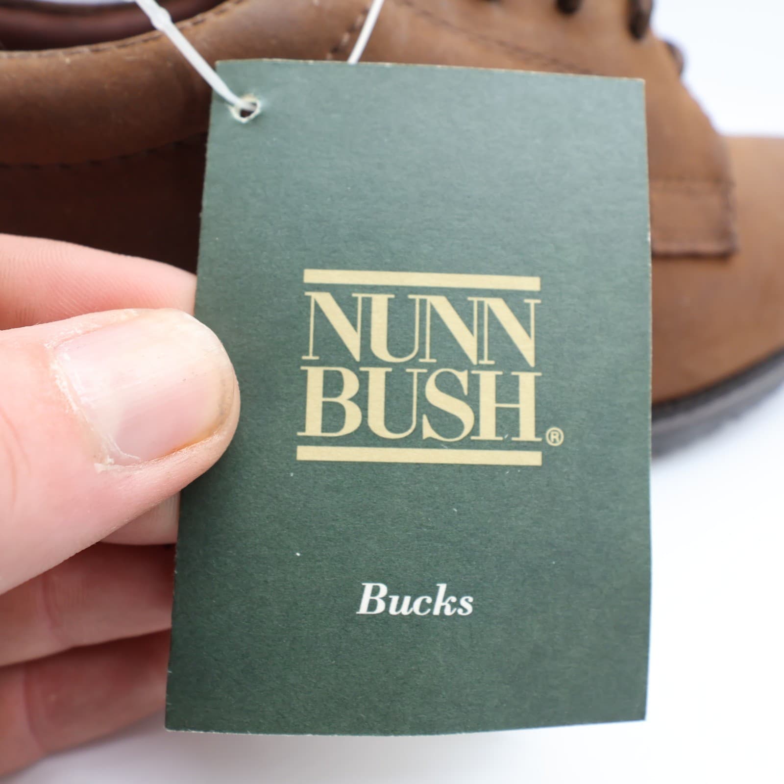 Nunn Bush 90s Vintage Brown Oiled Leather Bucks Oxford Mens 10.5 Wide - Thumbnail 7