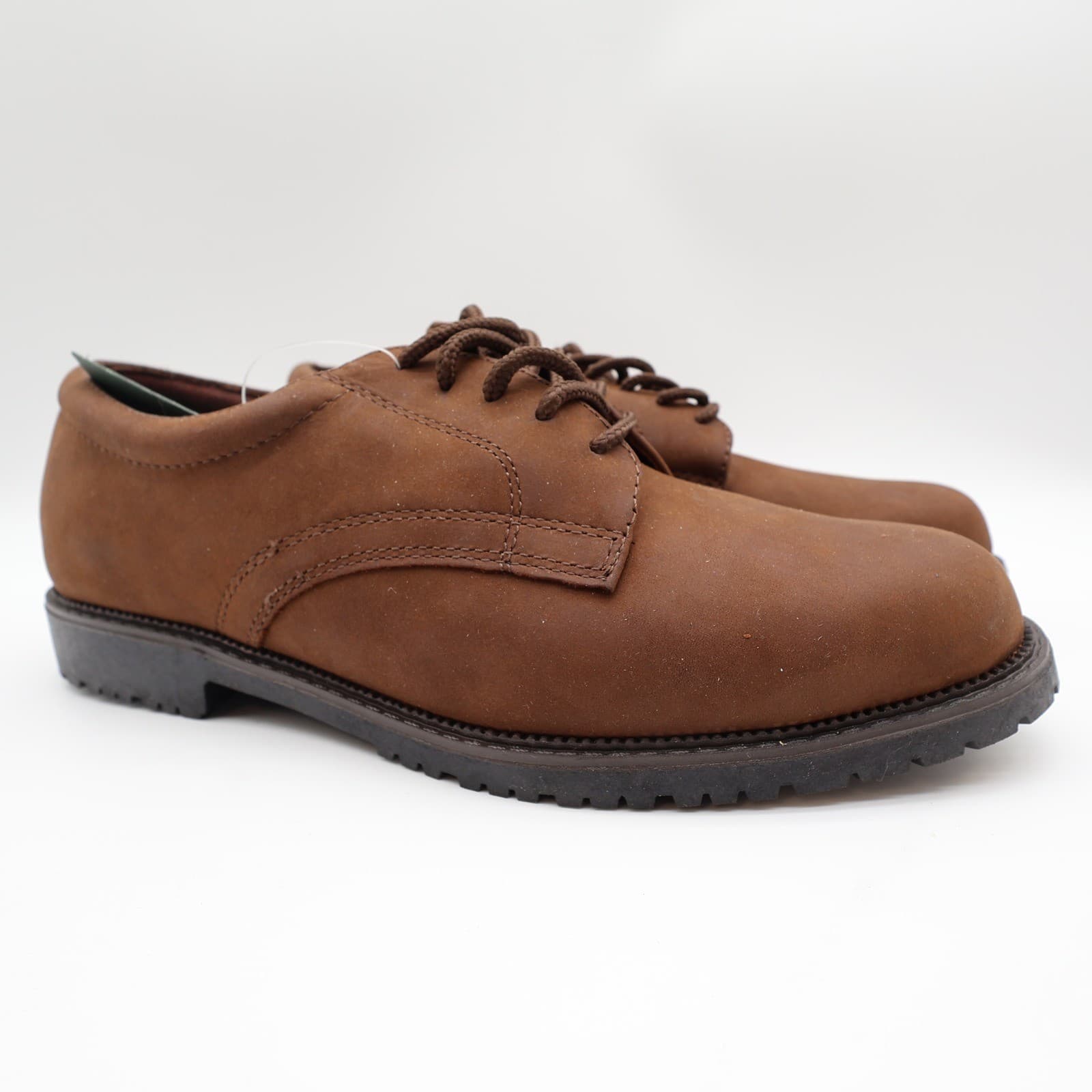 Nunn Bush 90s Vintage Brown Oiled Leather Bucks Oxford Mens 10.5 Wide - Thumbnail 2