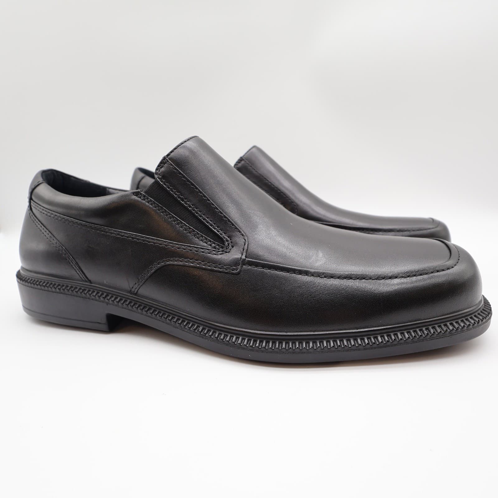 Hush Puppies Leverage Men's 12W Black Leather Waterproof Slip-On Shoes - Thumbnail 2