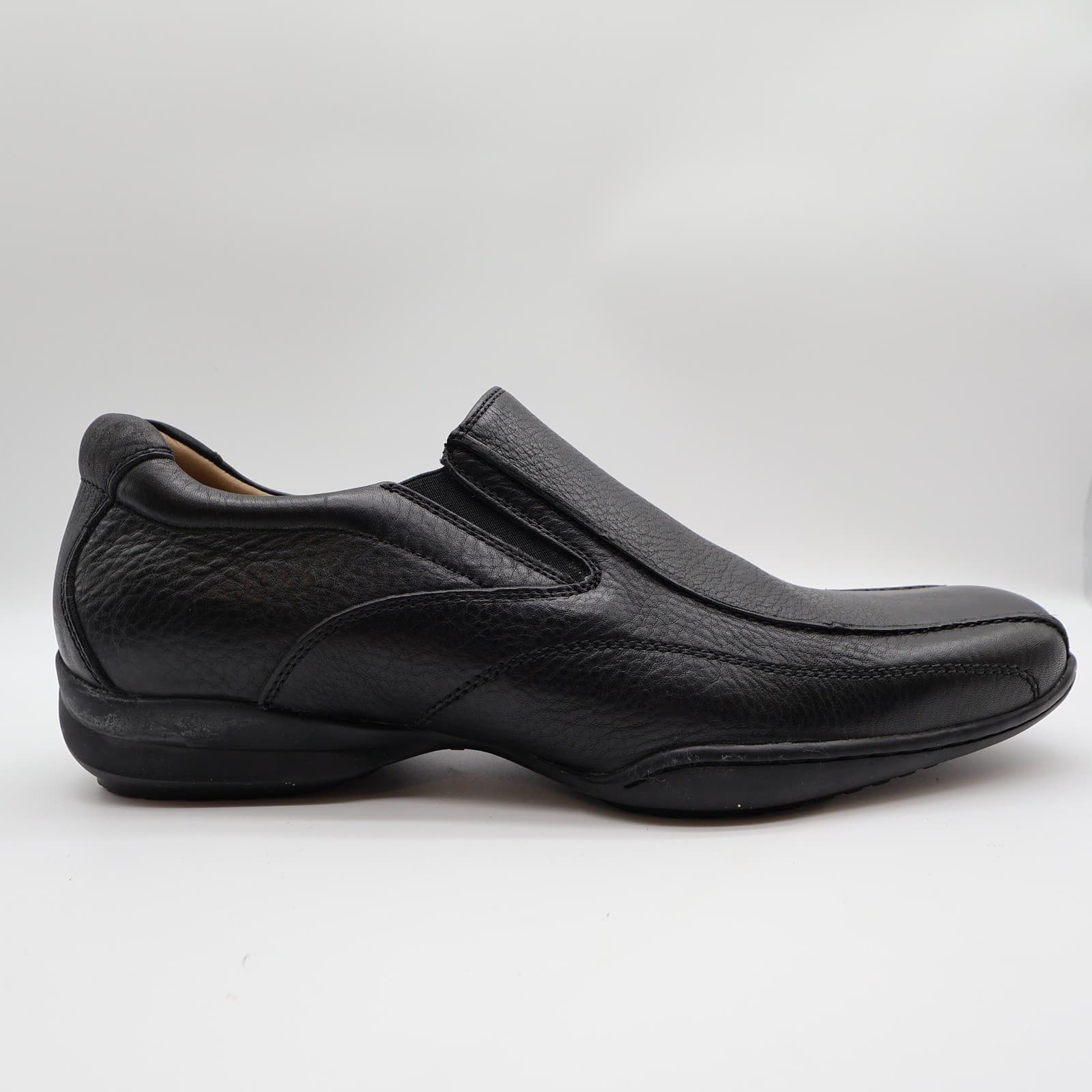Hush Puppies Santiago Men's 12 Black Leather Slip-On Dress Loafers - Thumbnail 12