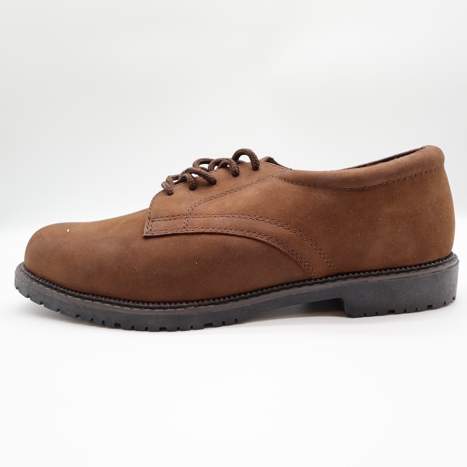 Nunn Bush 90s Vintage Brown Oiled Leather Bucks Oxford Mens 10.5 Wide - Thumbnail 13