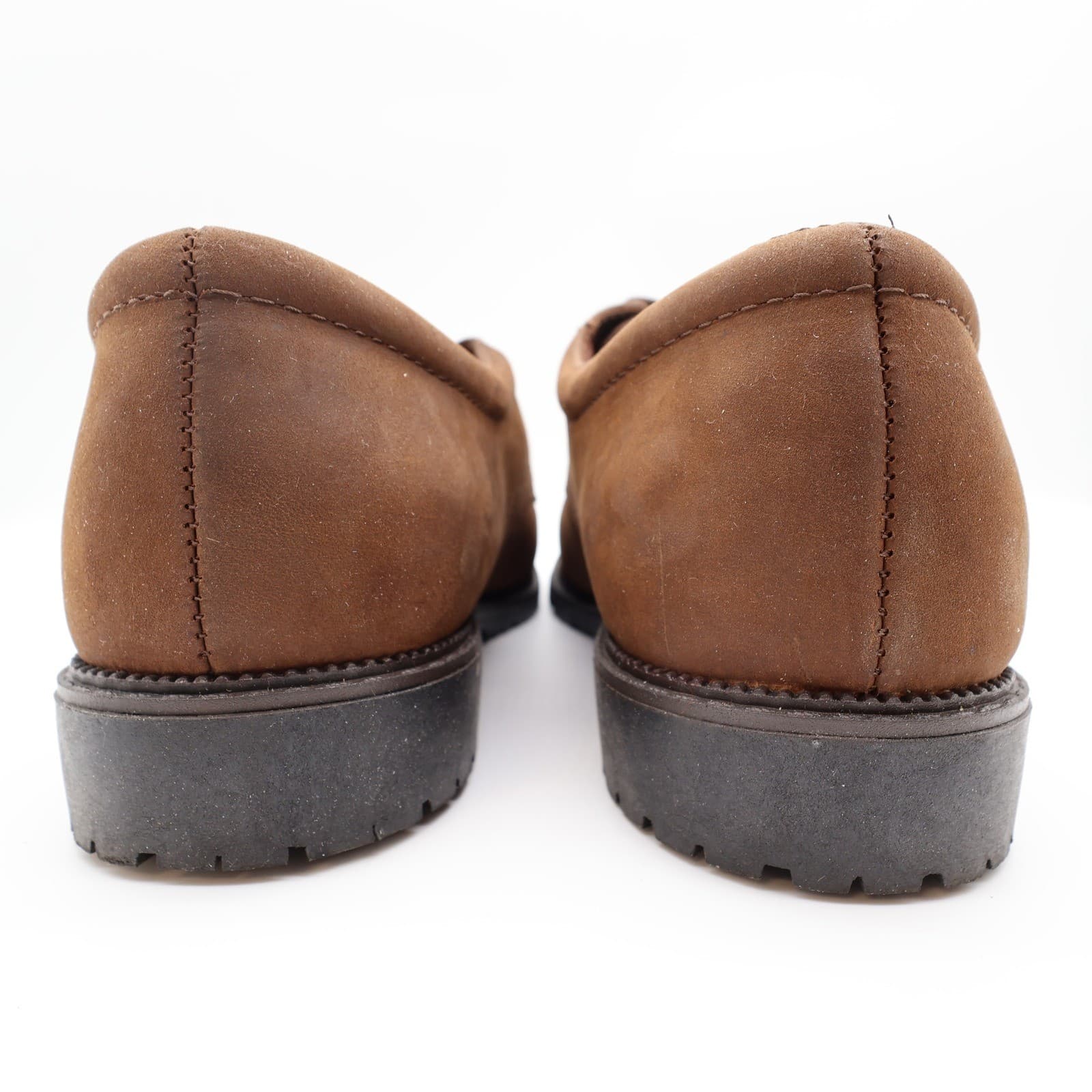 Nunn Bush 90s Vintage Brown Oiled Leather Bucks Oxford Mens 10.5 Wide - Thumbnail 5