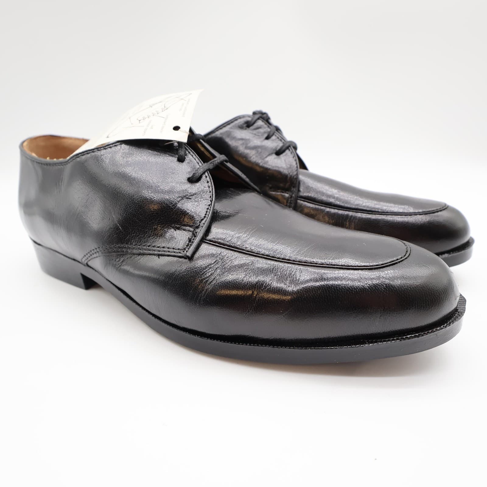 Nunn Bush Apron Toe Oxford Dress Shoes Mens 8 Black Leather Vintage. NOS - Thumbnail 2