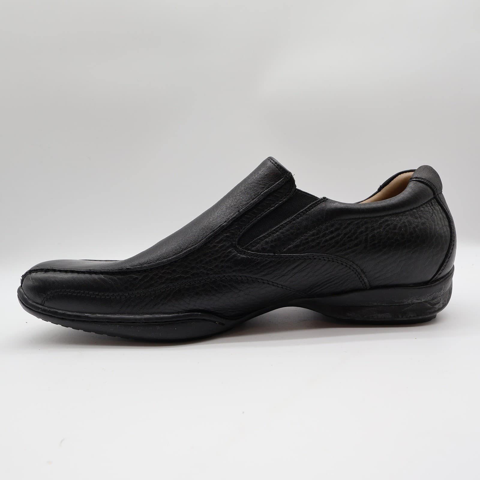 Hush Puppies Santiago Men's 12 Black Leather Slip-On Dress Loafers - Thumbnail 13