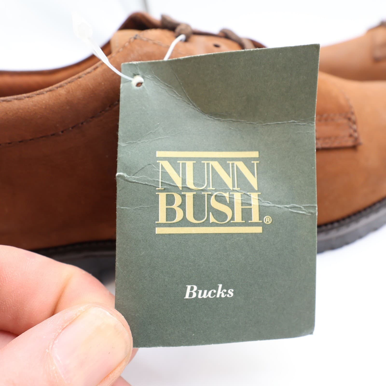 Nunn Bush Brown Leather Oxford Shoes Mens 10.5 Vintage 90s NOS - Thumbnail 14