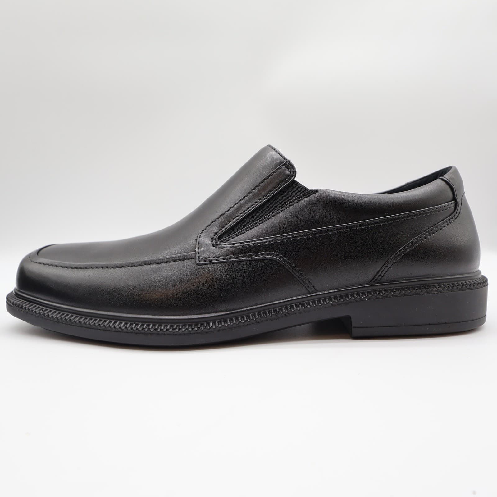 Hush Puppies Leverage Men's 12W Black Leather Waterproof Slip-On Shoes - Thumbnail 13