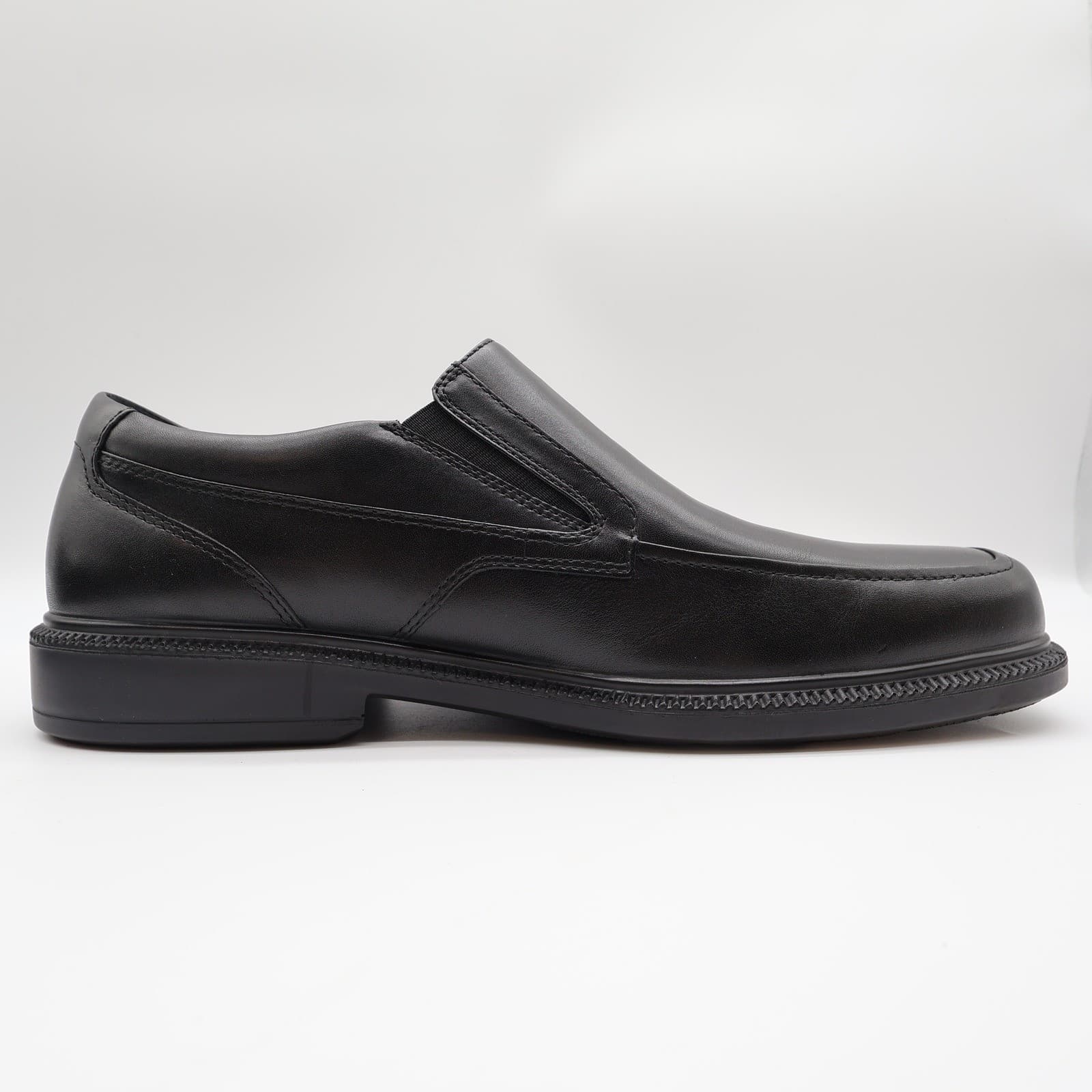 Hush Puppies Leverage Men's 12W Black Leather Waterproof Slip-On Shoes - Thumbnail 12