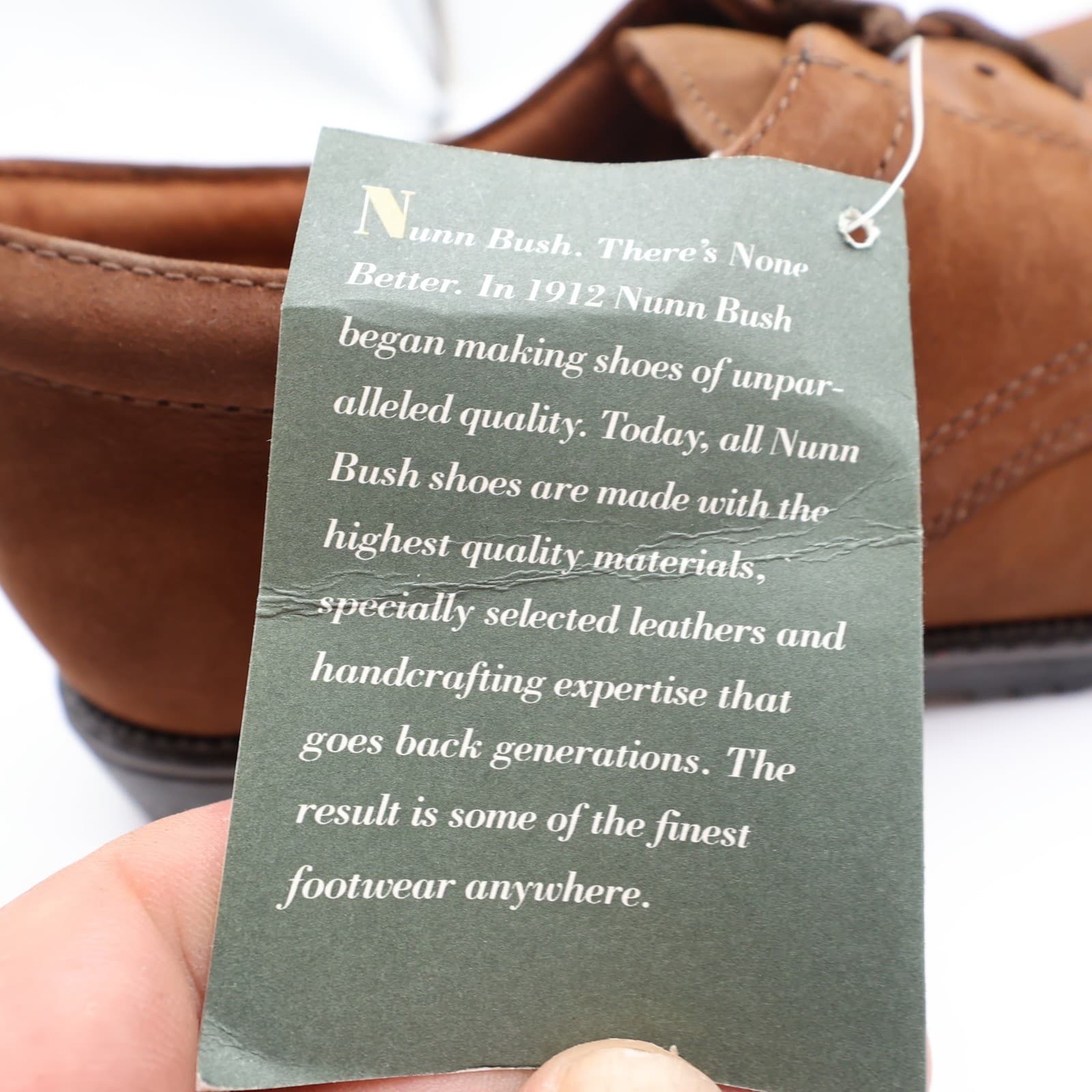 Nunn Bush Brown Leather Oxford Shoes Mens 10.5 Vintage 90s NOS - Thumbnail 16