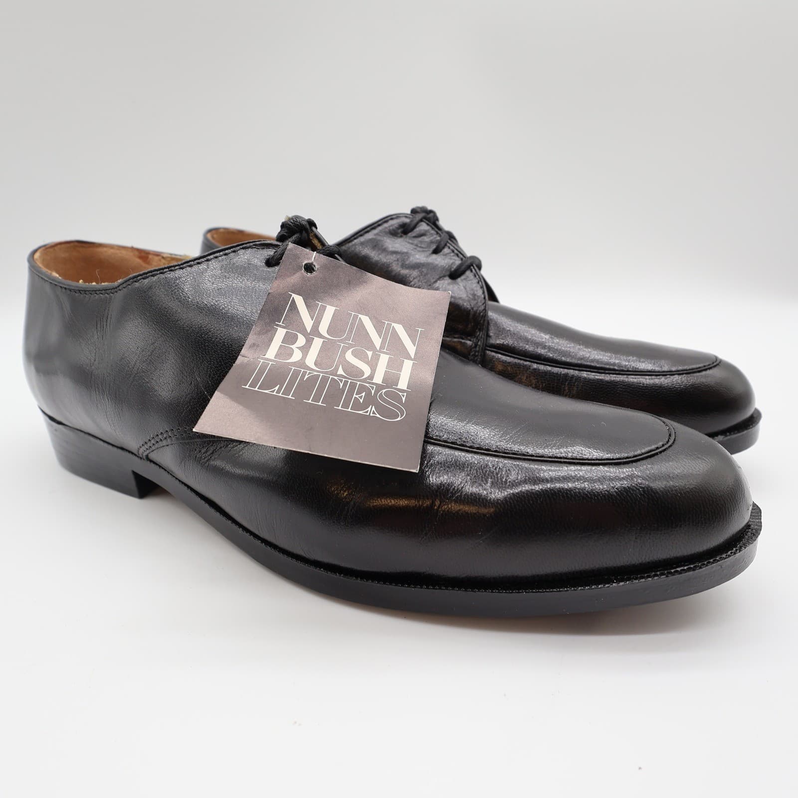 Nunn Bush Apron Toe Oxford Dress Shoes Mens 8 Black Leather Vintage. NOS - Thumbnail 10