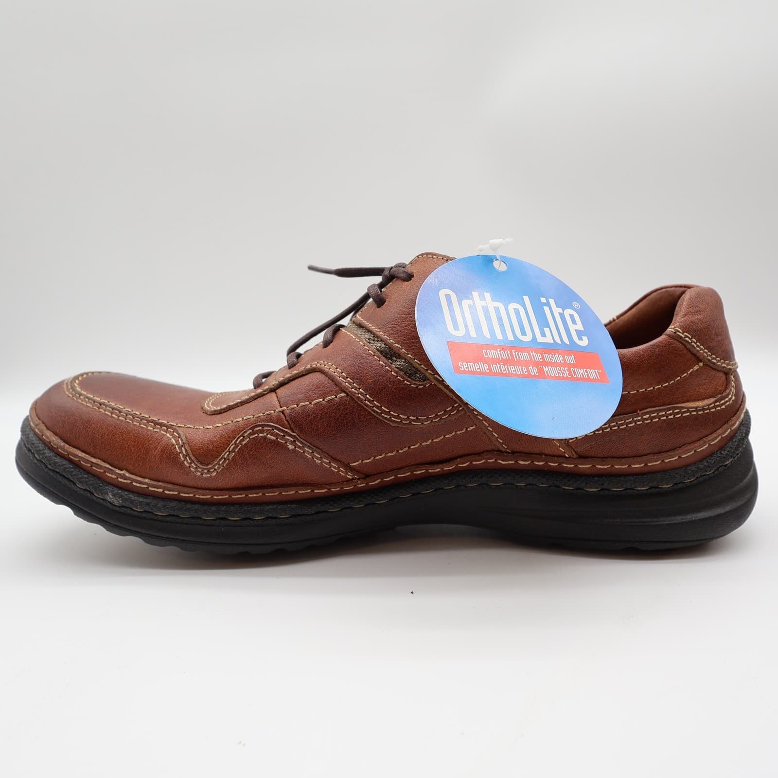 Hush Puppies Pathway Oxford 9 Tan Leather Comfort Vintage Y2K NOS - Thumbnail 11