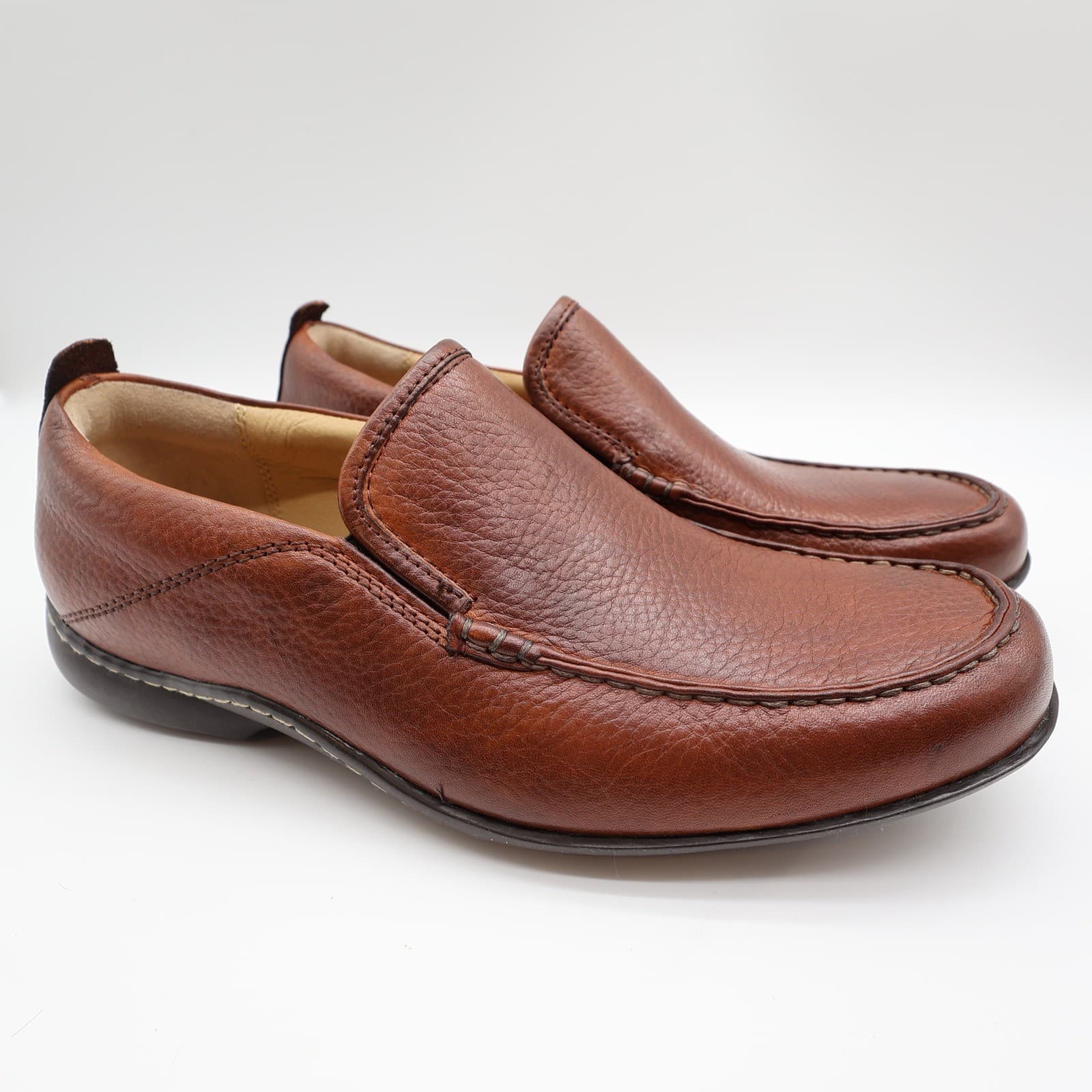 Hush Puppies GT Loafers Mens 9W Red Brown Leather Slip On Bounce H12466 - Thumbnail 2