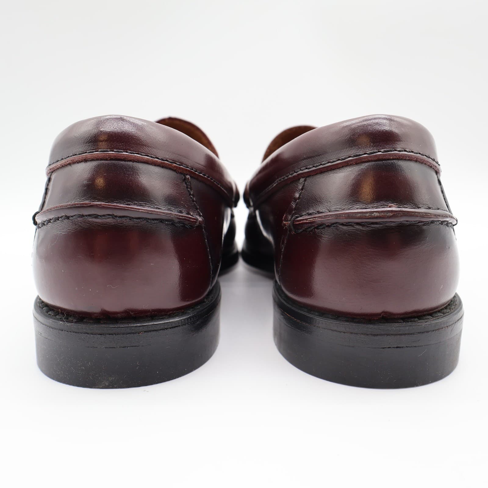 Barclay Vintage 70s 80s Mens 8 D Burgundy Leather Penny Loafers Slip On - Thumbnail 5
