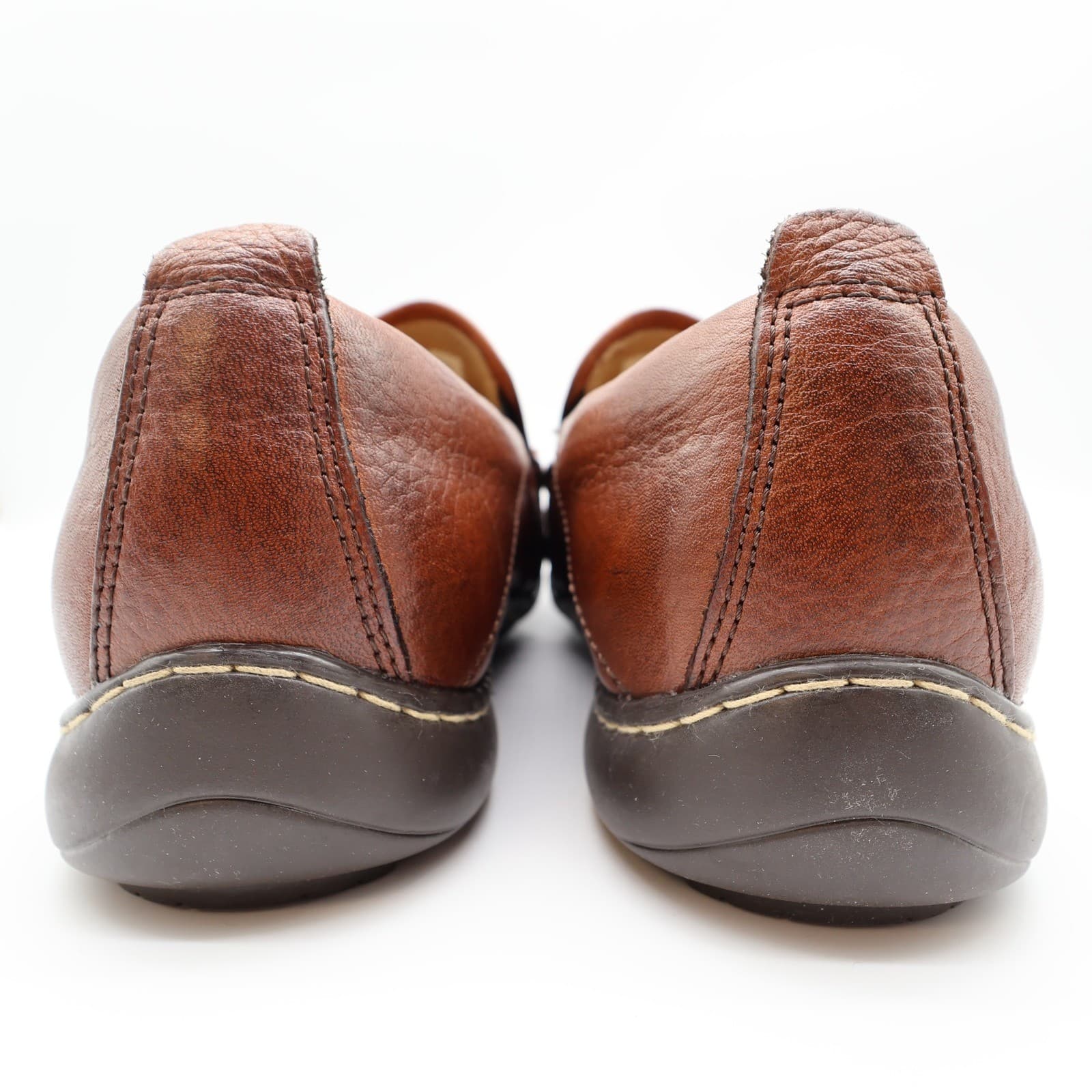 Hush Puppies GT Loafers Mens 9W Red Brown Leather Slip On Bounce H12466 - Thumbnail 5