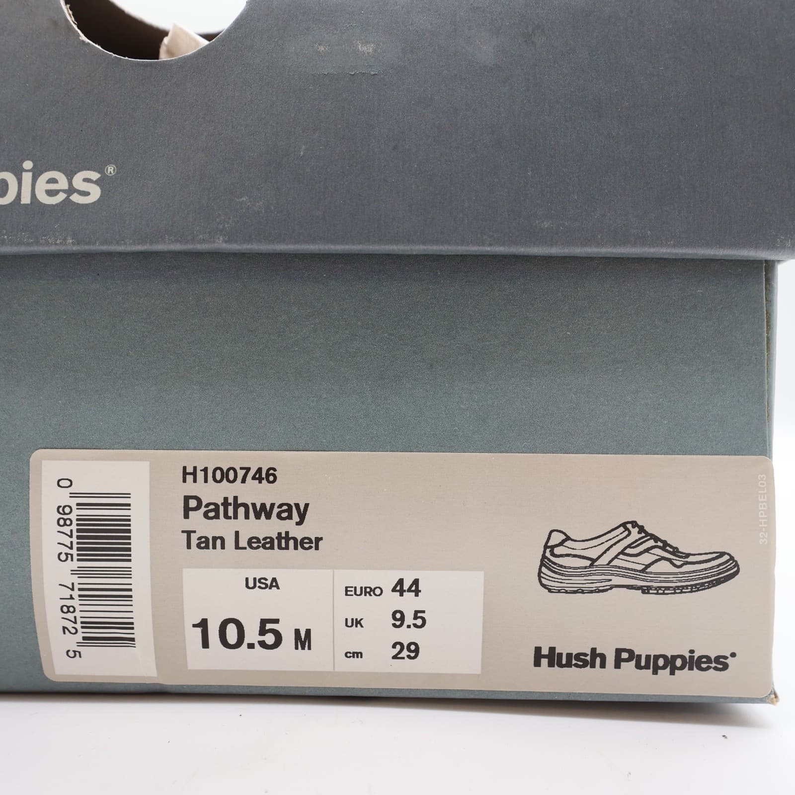 Hush Puppies Pathway Mens 10.5 Tan Leather Comfort Oxford Shoes H100746 NOS - Thumbnail 8