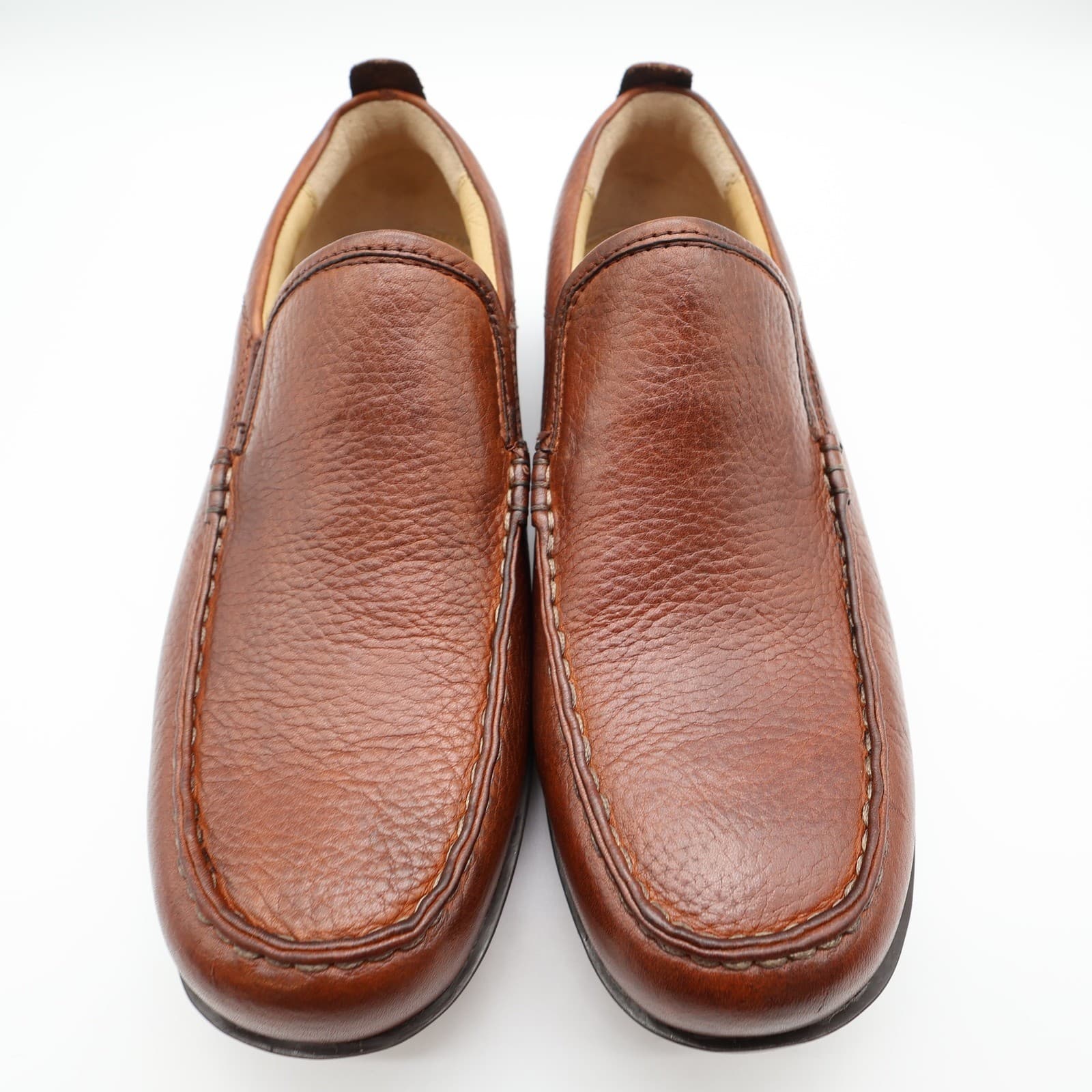 Hush Puppies GT Loafers Mens 9W Red Brown Leather Slip On Bounce H12466 - Thumbnail 4
