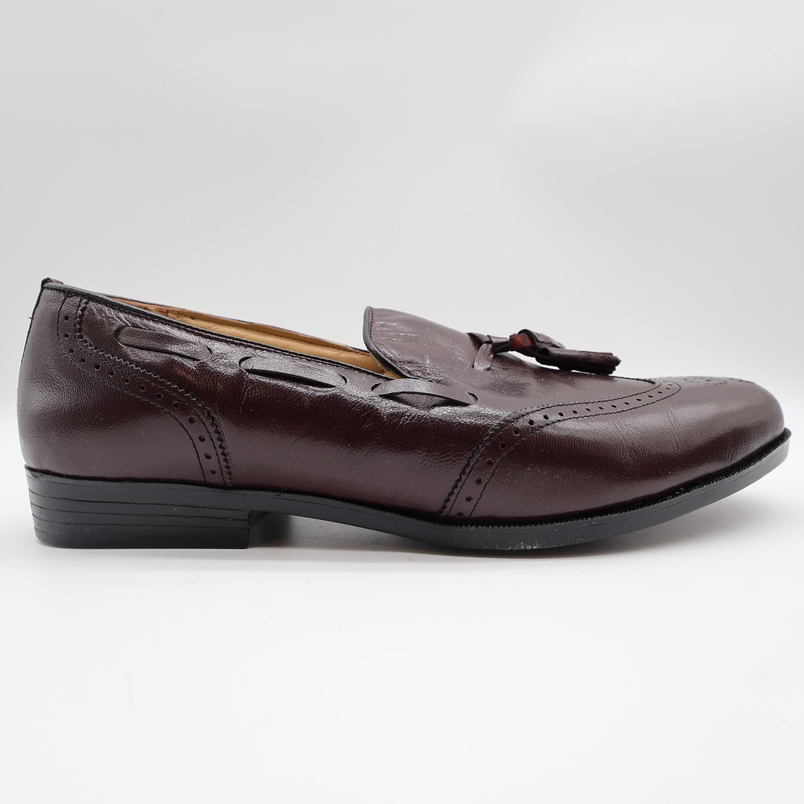 Nunn Bush Parker Wingtip Tassel Loafers Mens 11 Burgundy Leather NOS - Thumbnail 10