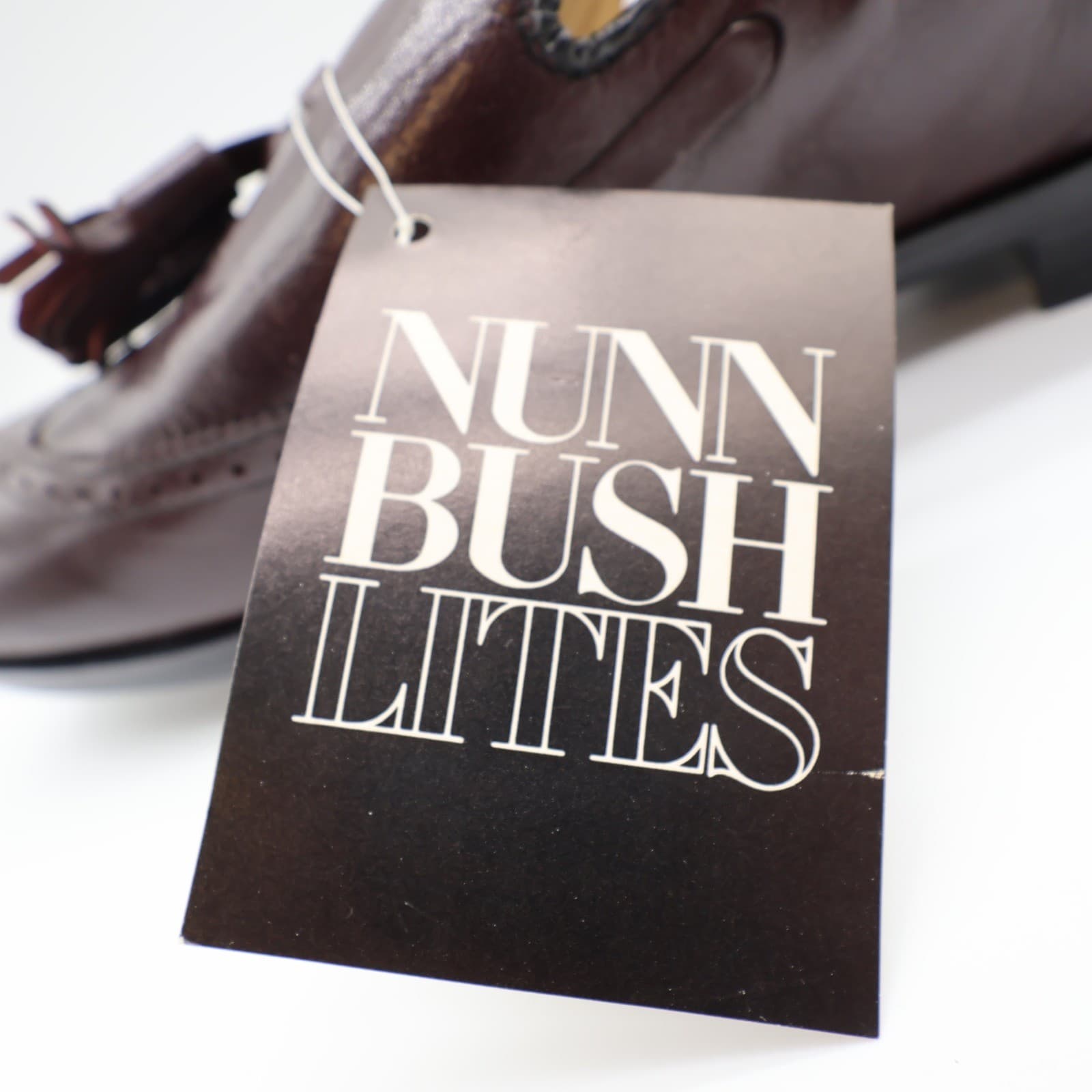 Nunn Bush Parker Wingtip Tassel Loafers Mens 11 Burgundy Leather NOS - Thumbnail 12