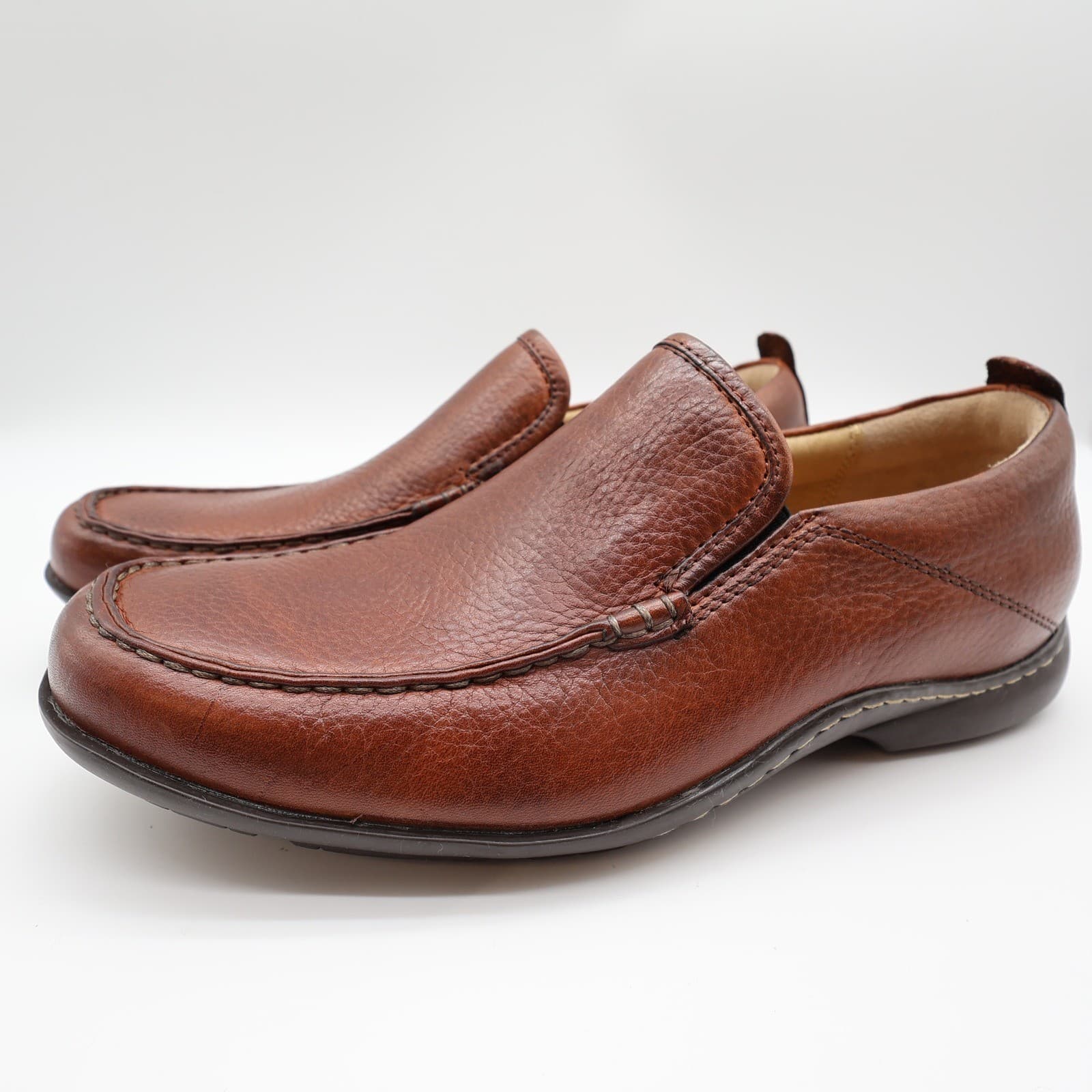 Hush Puppies GT Loafers Mens 9W Red Brown Leather Slip On Bounce H12466 - Thumbnail 3