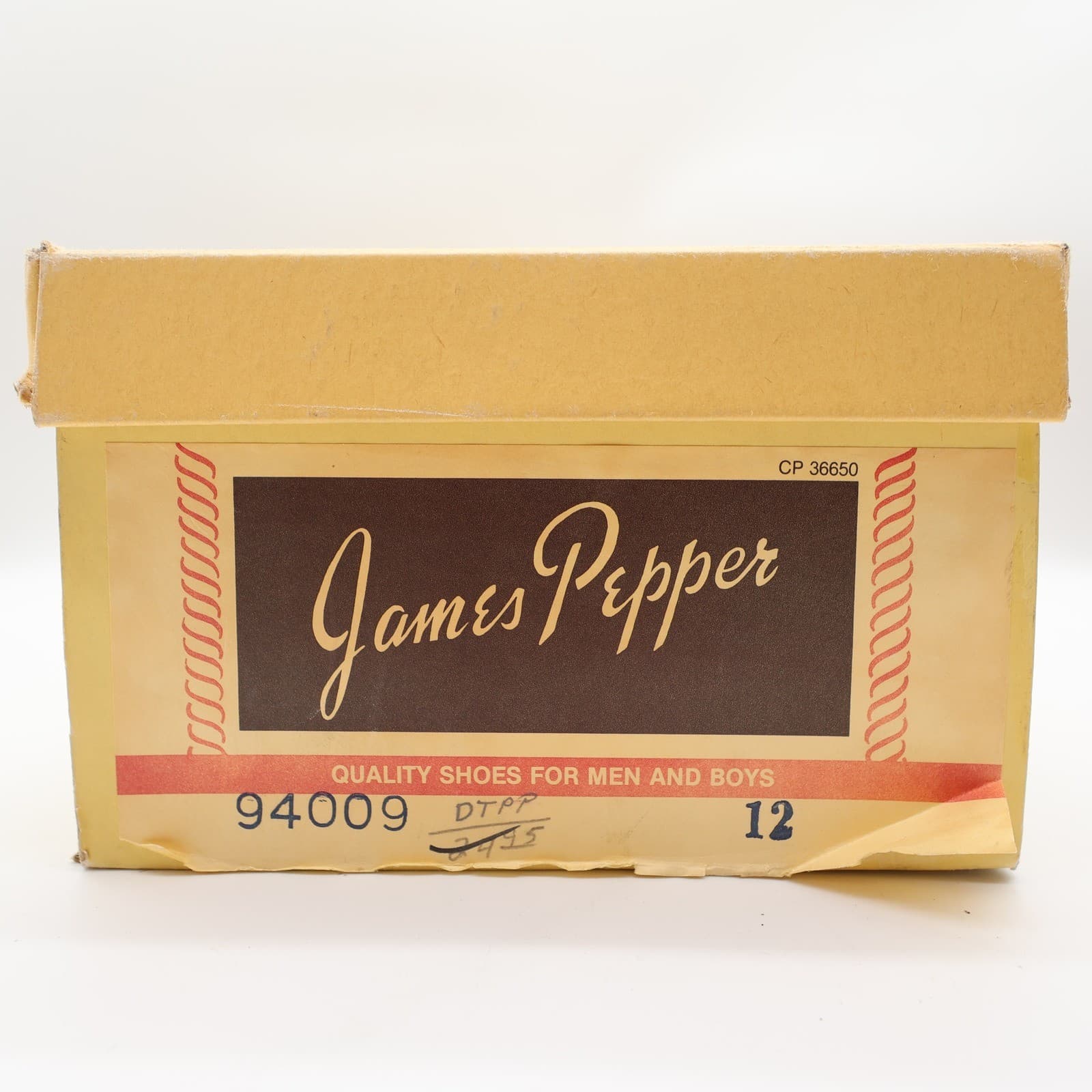 James Pepper Vintage 80s Derby Dress Shoes Mens 12 Brown Leather NOS - Thumbnail 8