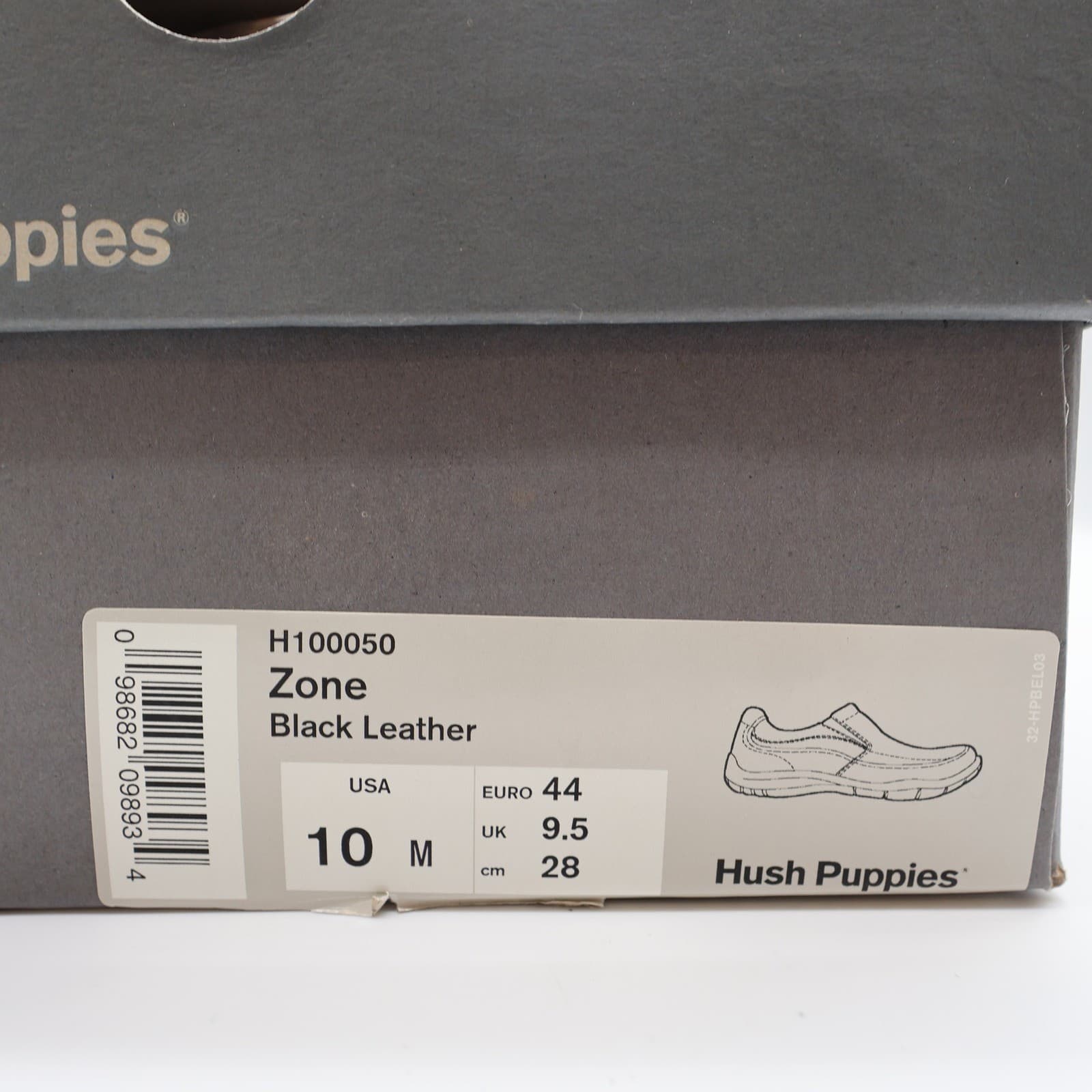 Hush Puppies Zone Slip On Shoes Mens 10 Black Leather Comfort H100050 NEW - Thumbnail 8