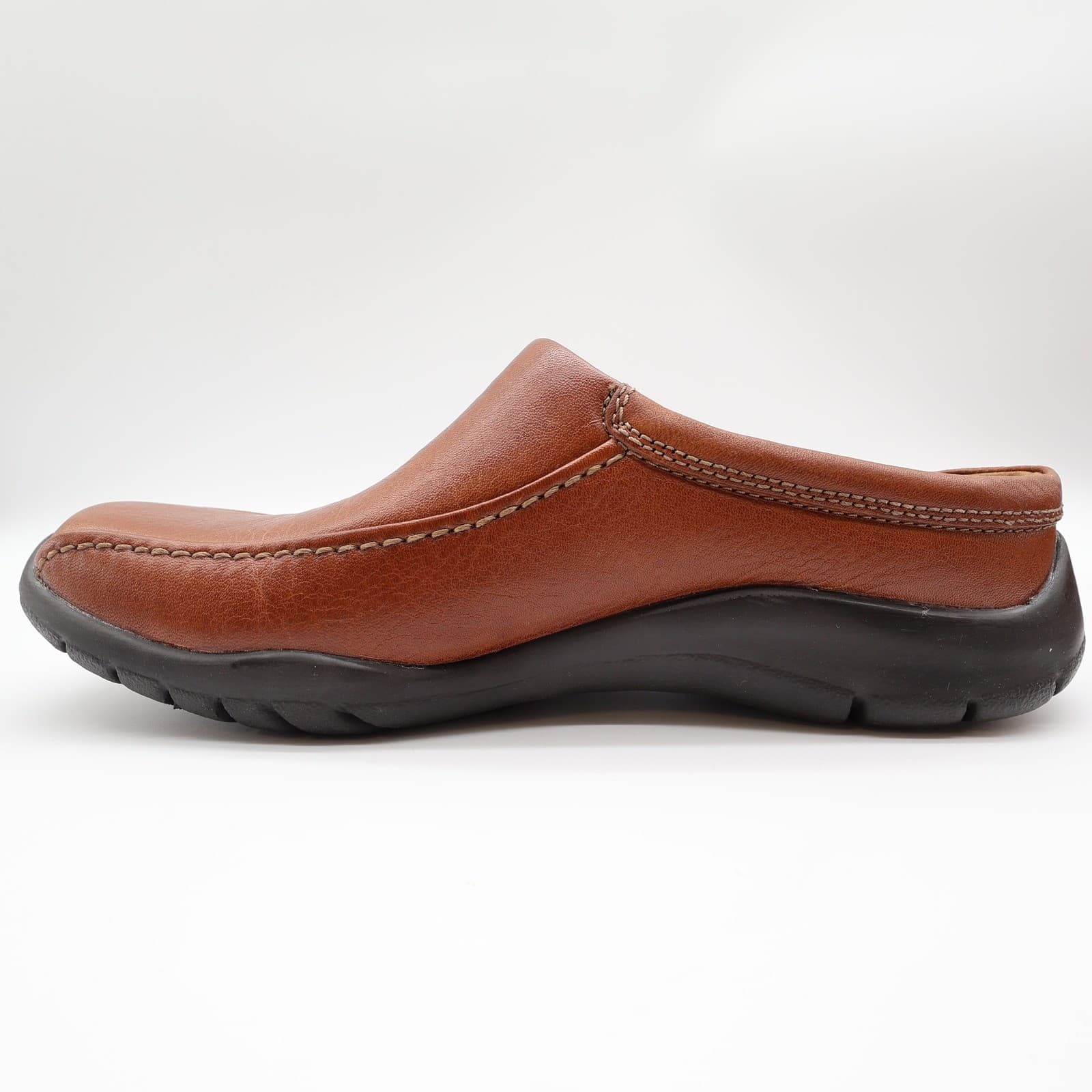 Hush Puppies Zoom Clogs Mens 10 Tan Leather Slip On Comfort Shoes - Thumbnail 11