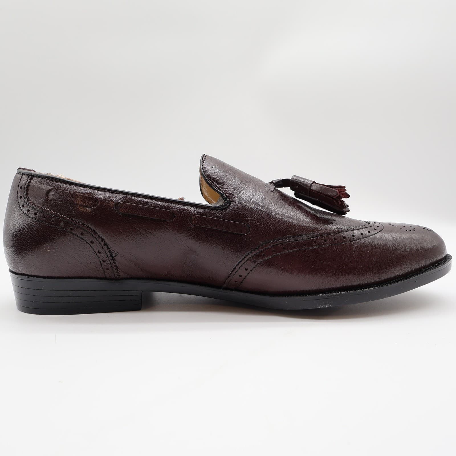 Nunn Bush Parker Wingtip Tassel Loafers Mens 11 Burgundy Leather NOS - Thumbnail 15