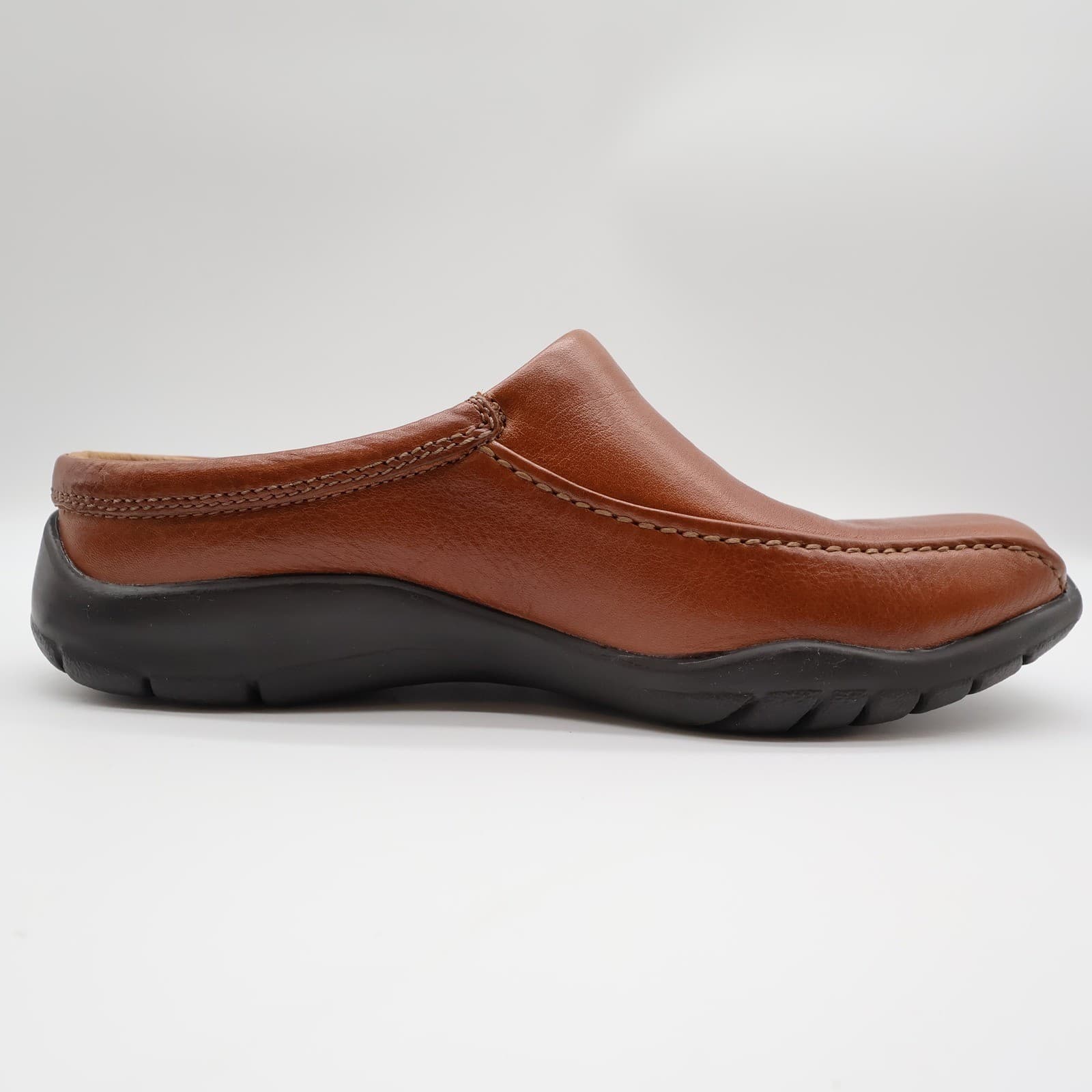 Hush Puppies Zoom Clogs Mens 10 Tan Leather Slip On Comfort Shoes - Thumbnail 12