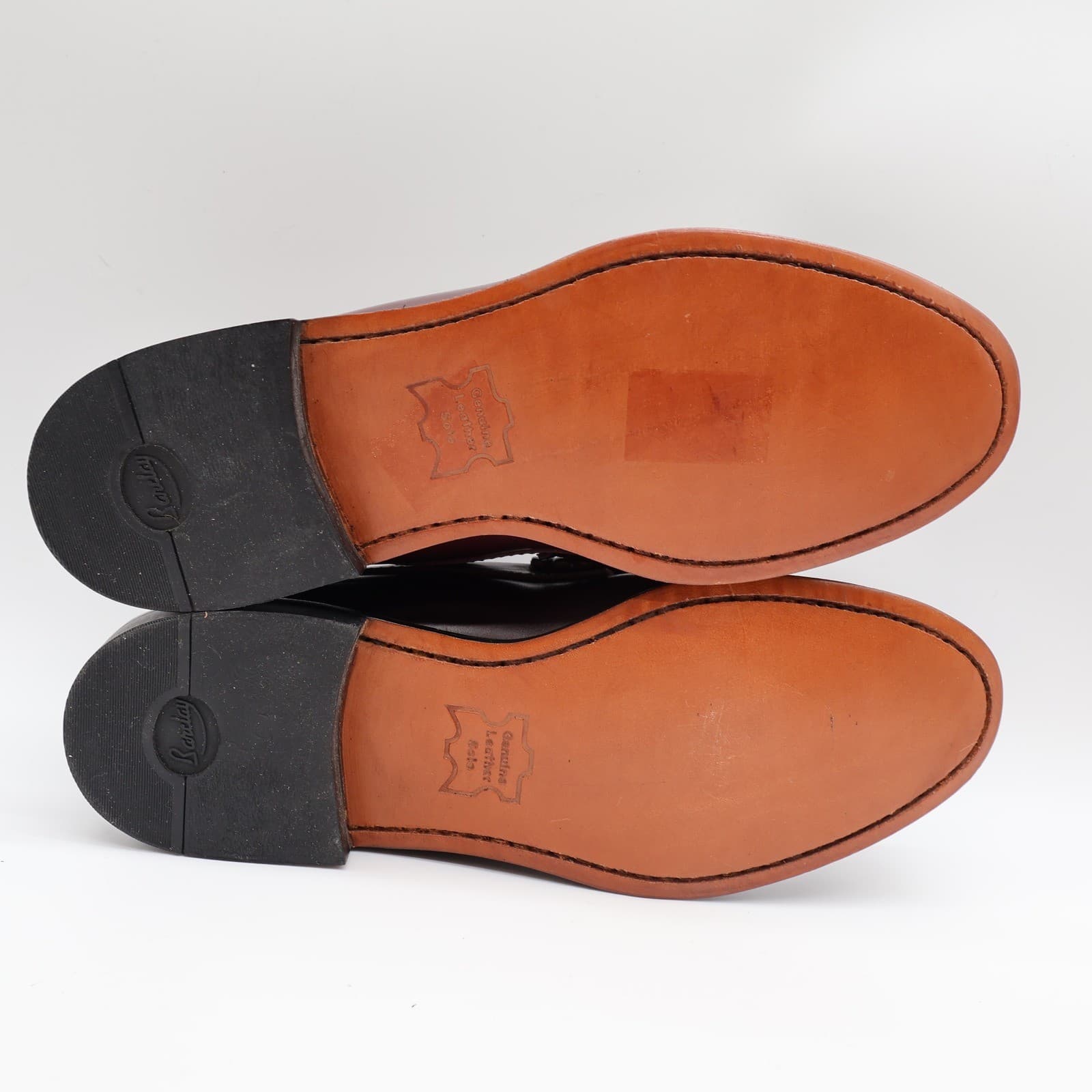 Barclay Vintage 70s 80s Mens 8 D Burgundy Leather Penny Loafers Slip On - Thumbnail 6