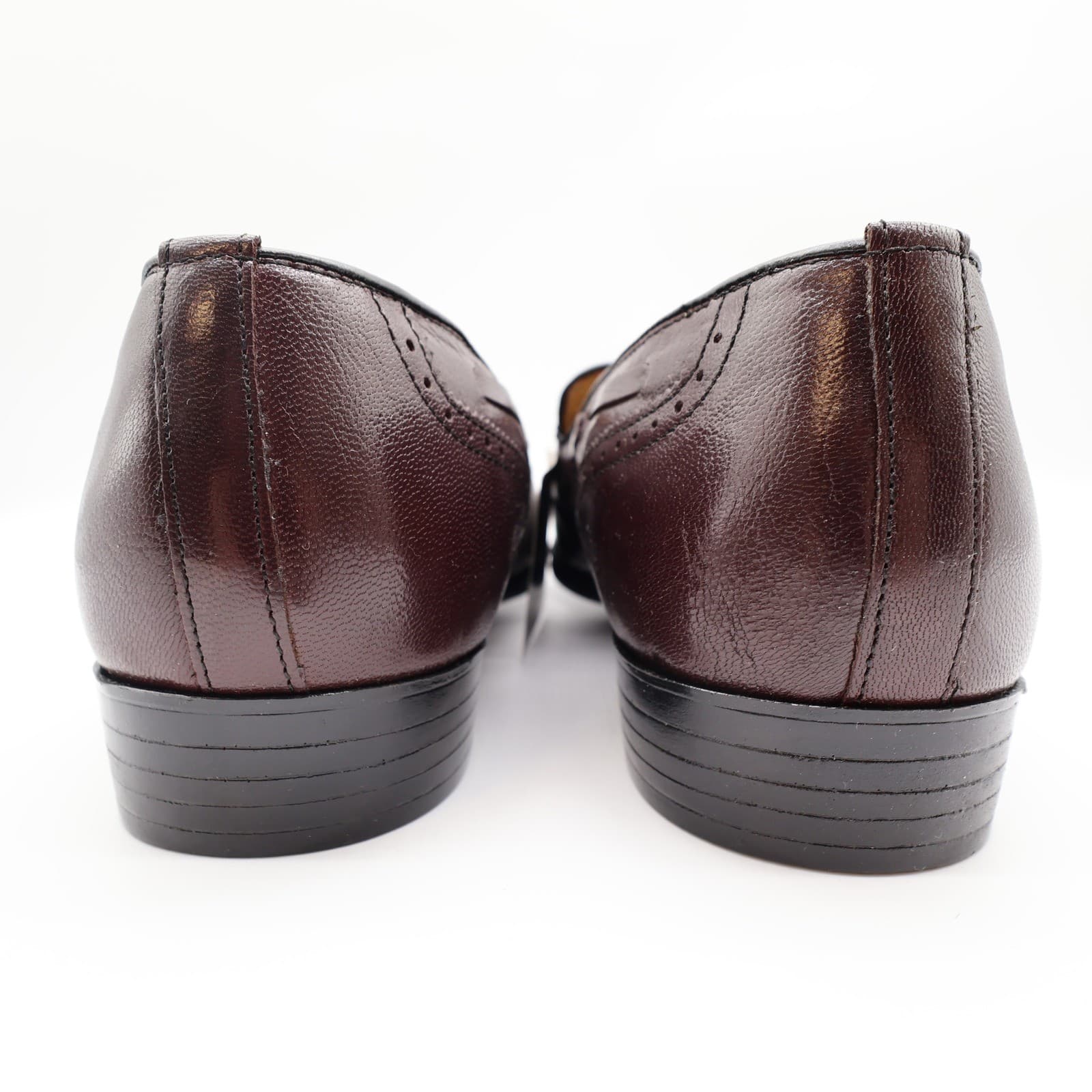 Nunn Bush Parker Wingtip Tassel Loafers Mens 11 Burgundy Leather NOS - Thumbnail 5