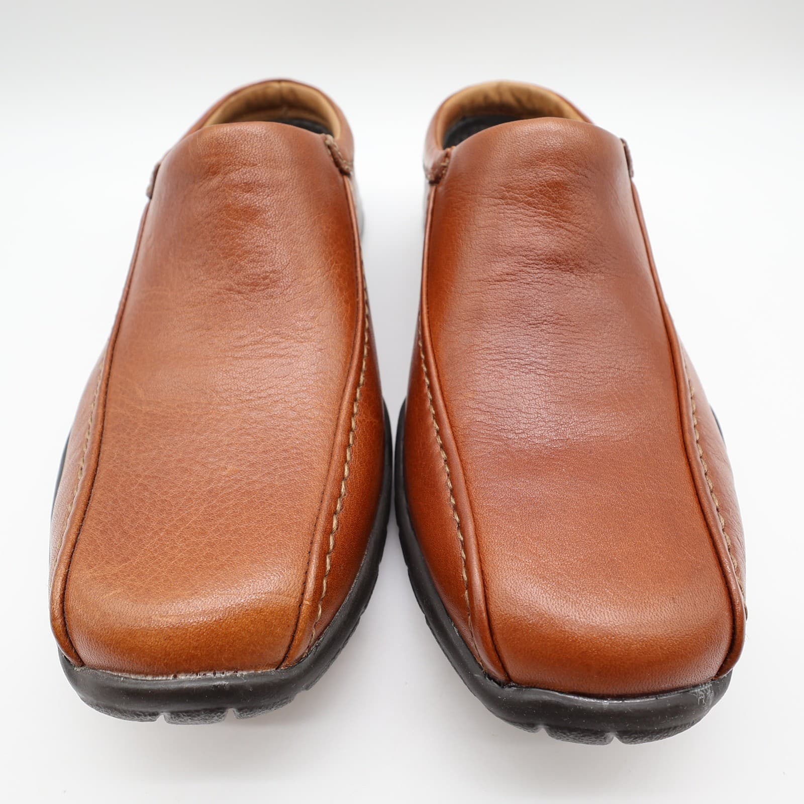 Hush Puppies Zoom Clogs Mens 10 Tan Leather Slip On Comfort Shoes - Thumbnail 4